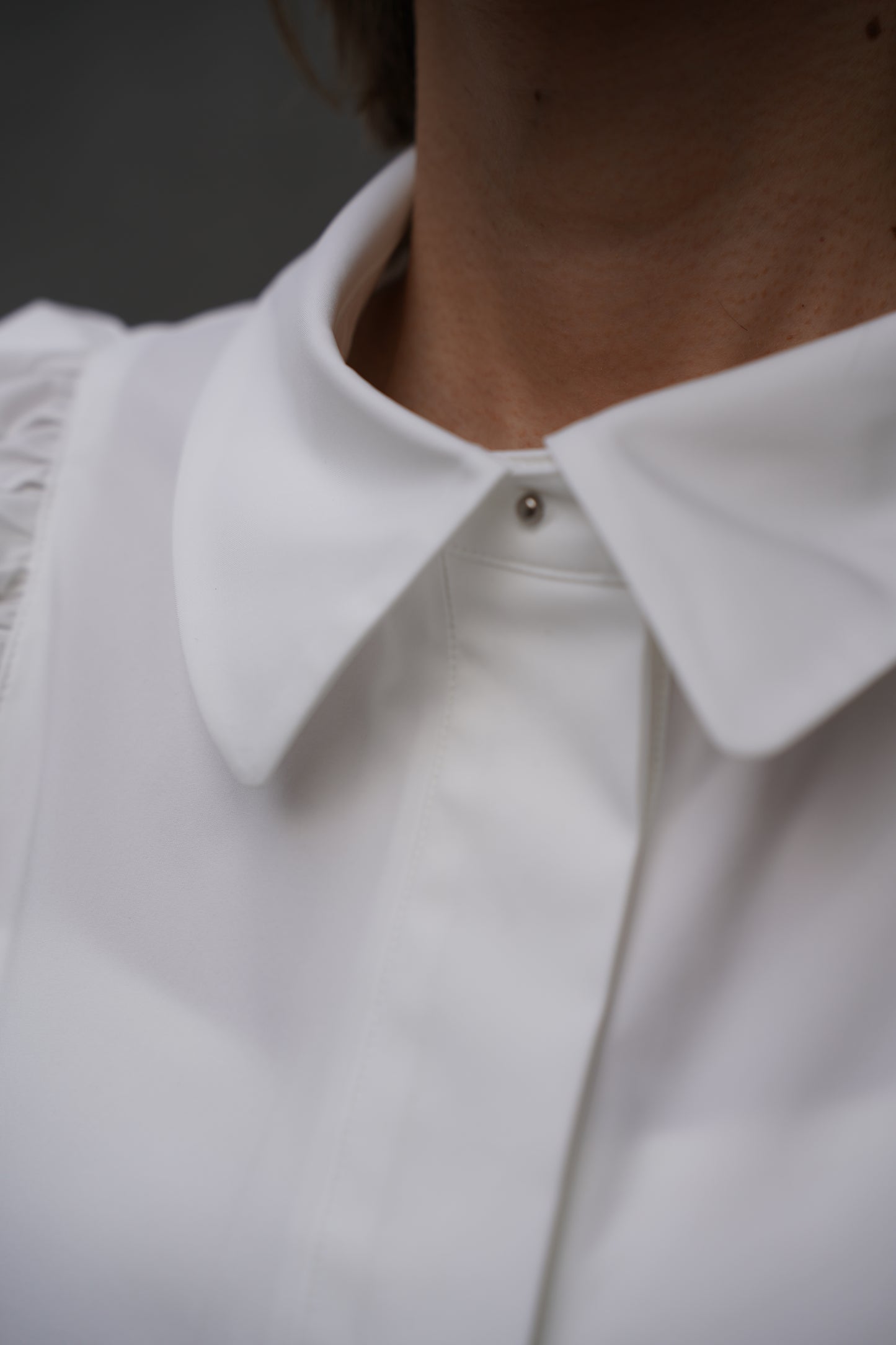 ラウンドカラーワンピース【WHITE】
