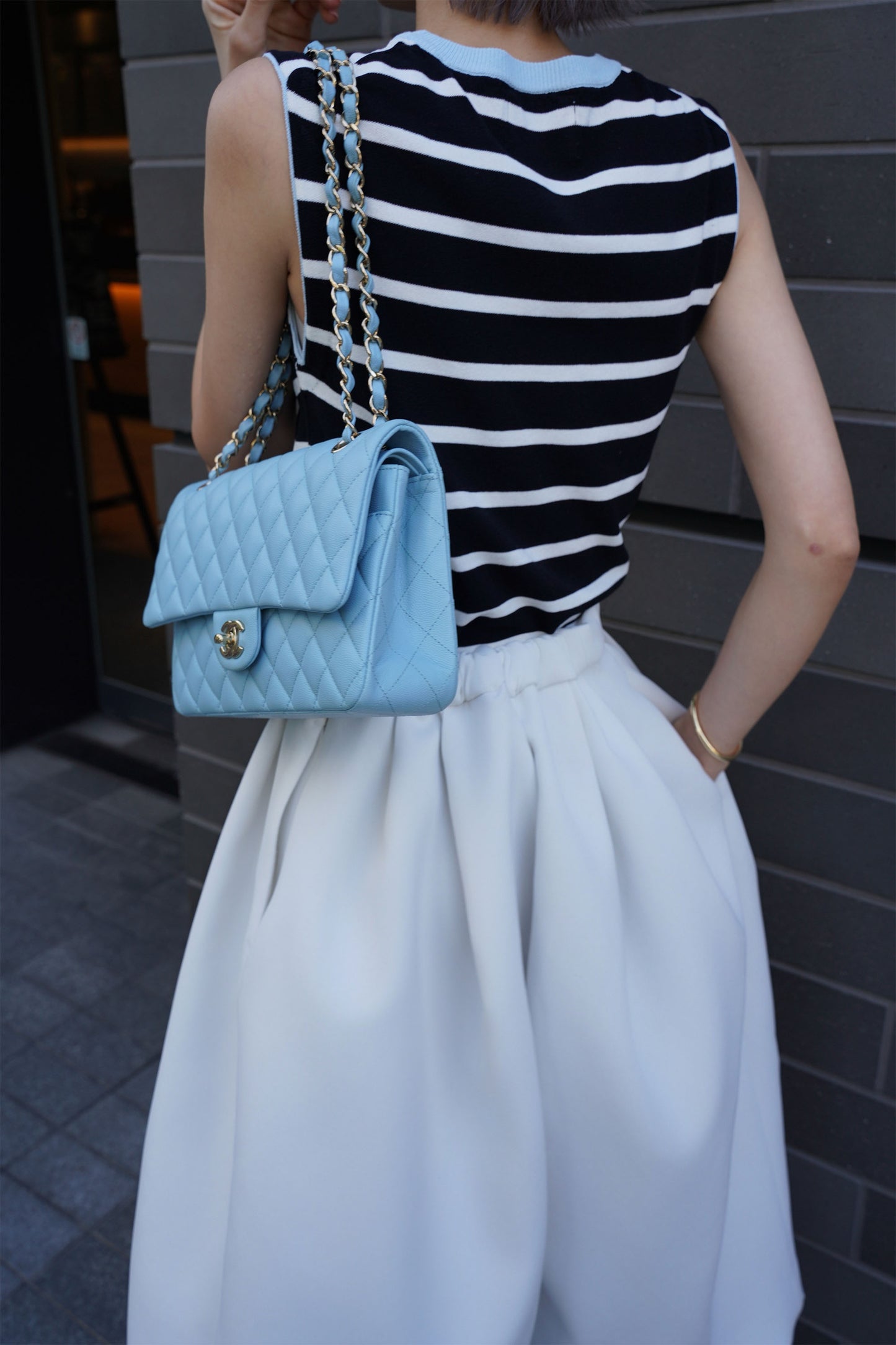ワイドクロップドパンツ【WHITE】