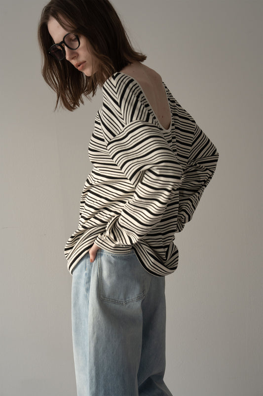 バックオープンボーダーカット【WHITE】