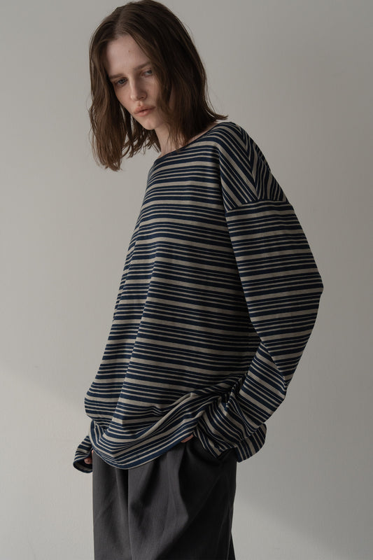 バックオープンボーダーカット【NAVY】