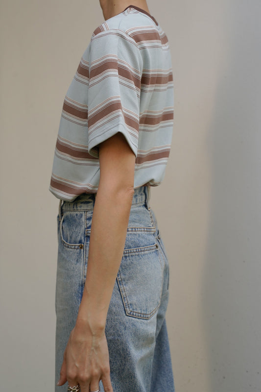 コンパクトボーダーTEE【BLUE】