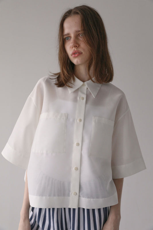 クロップドシャツ【WHITE】