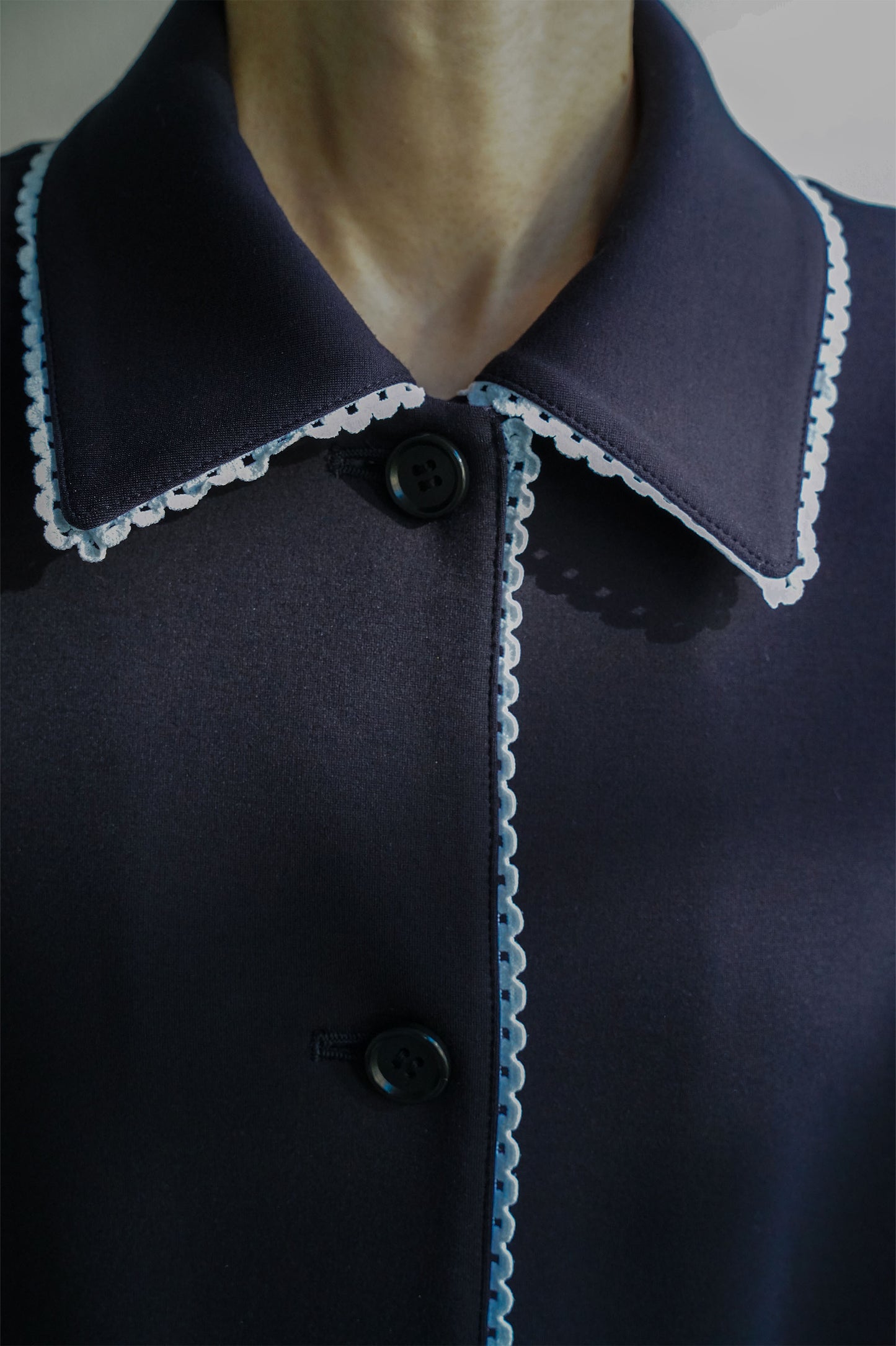ステッチカラートップス【NAVY】