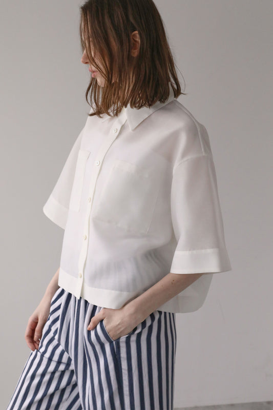 クロップドシャツ【WHITE】