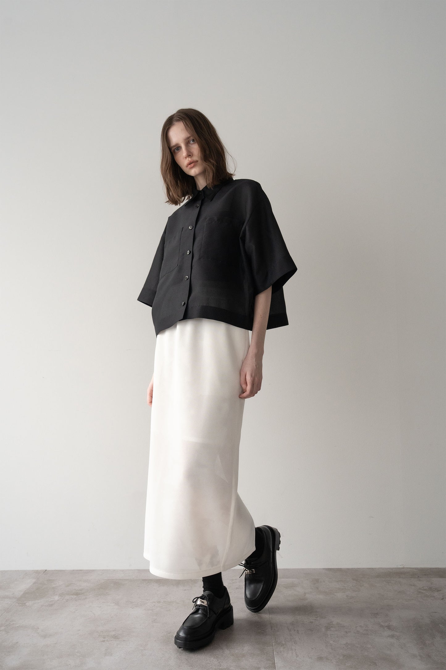 メッシュタイトスカート【WHITE】