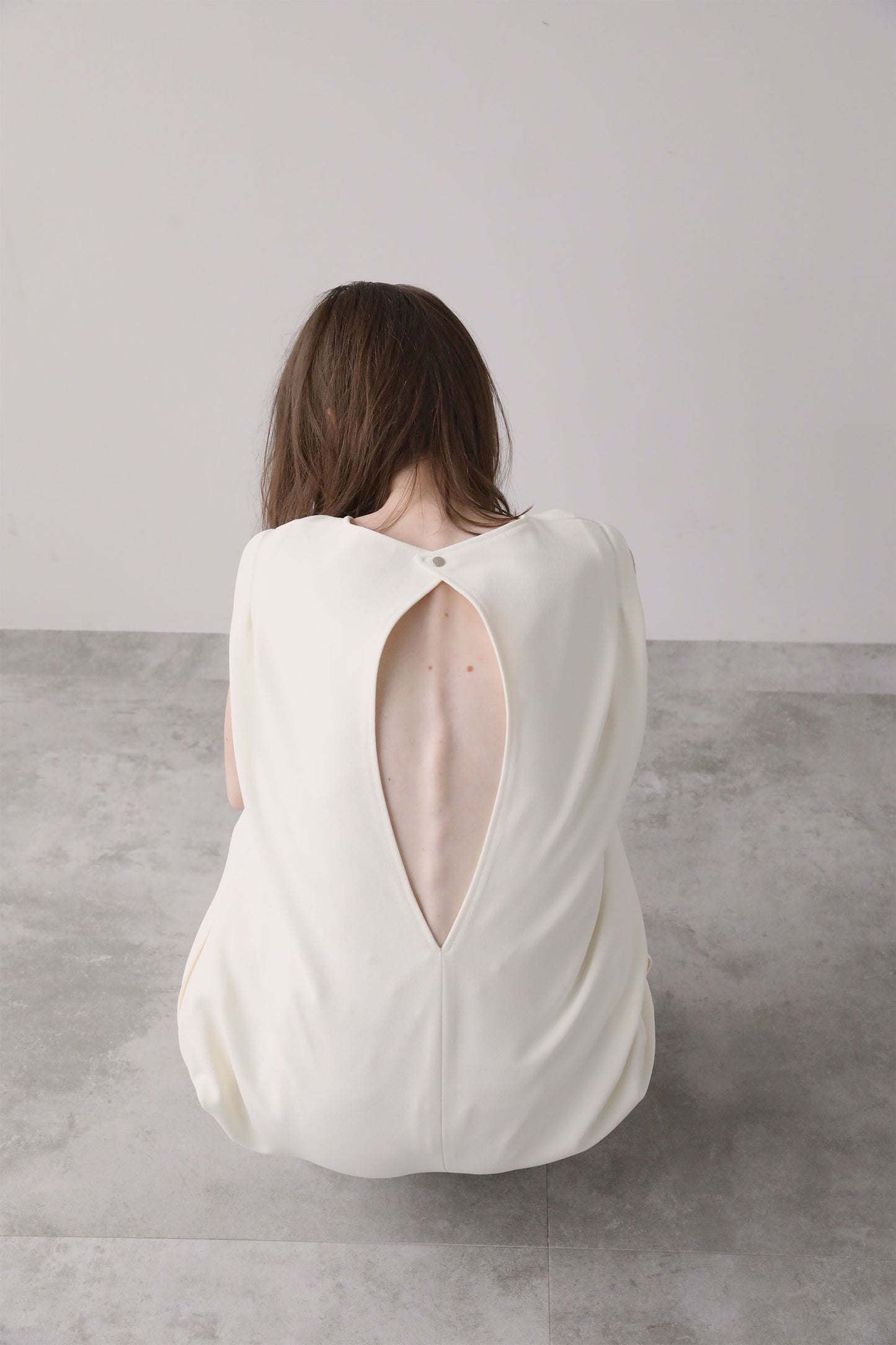 ジョーゼットノースリーブワンピース【WHITE】