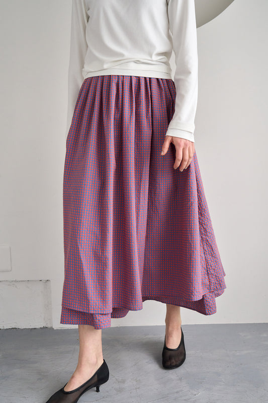 ギンガムチェックスカート【ORANGE】