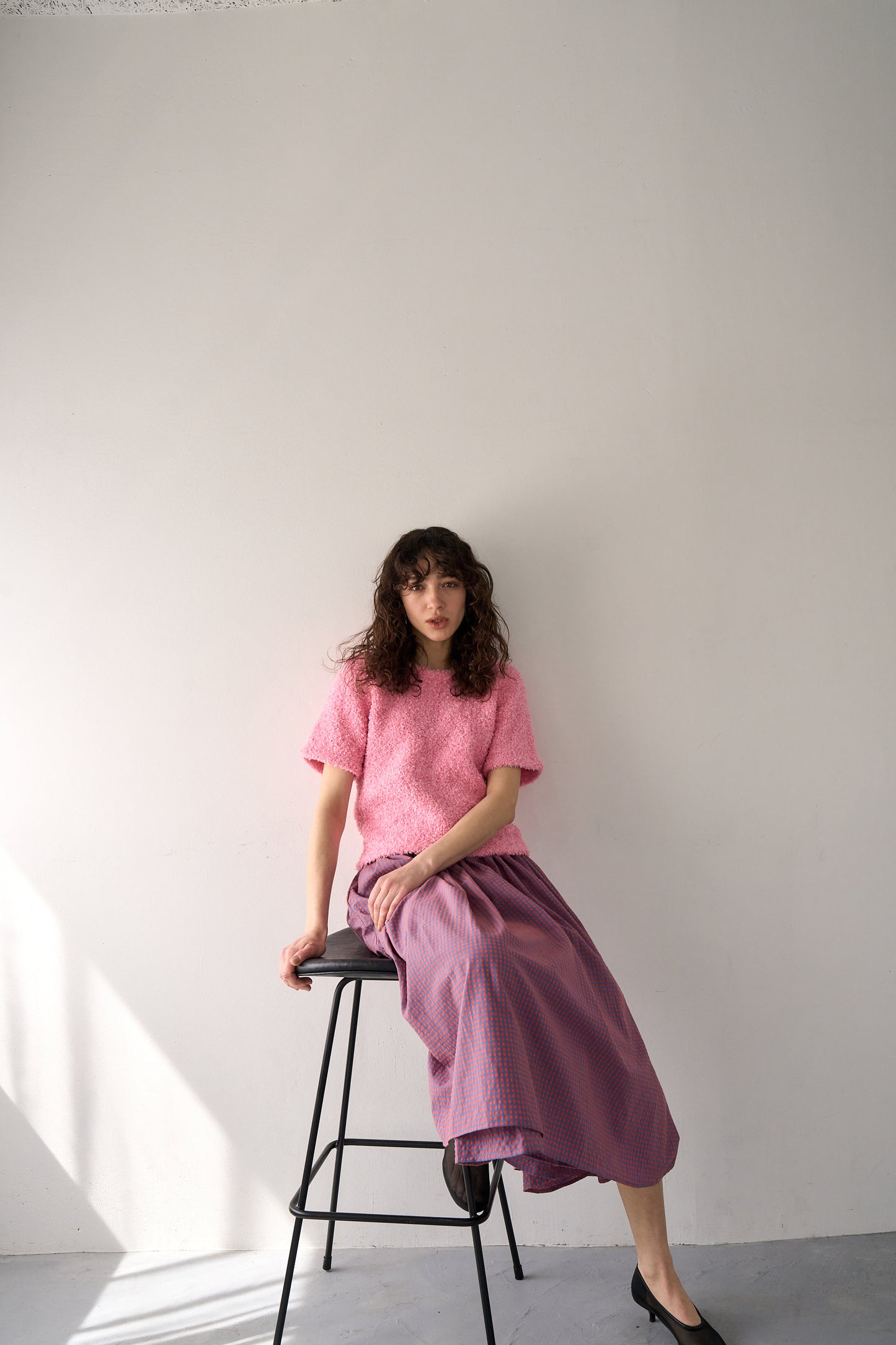 ギンガムチェックスカート【ORANGE】