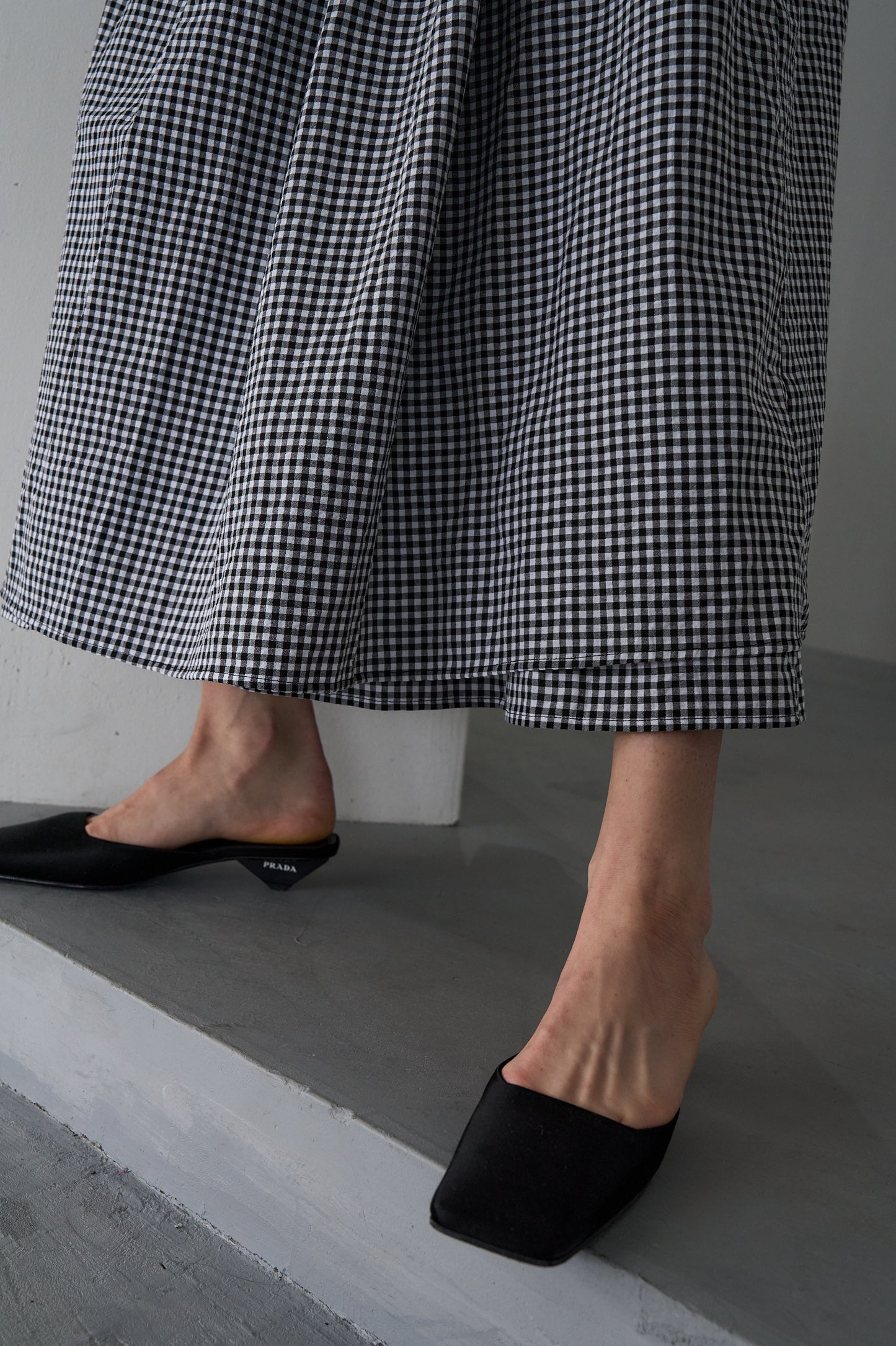 ギンガムチェックスカート【BLACK】