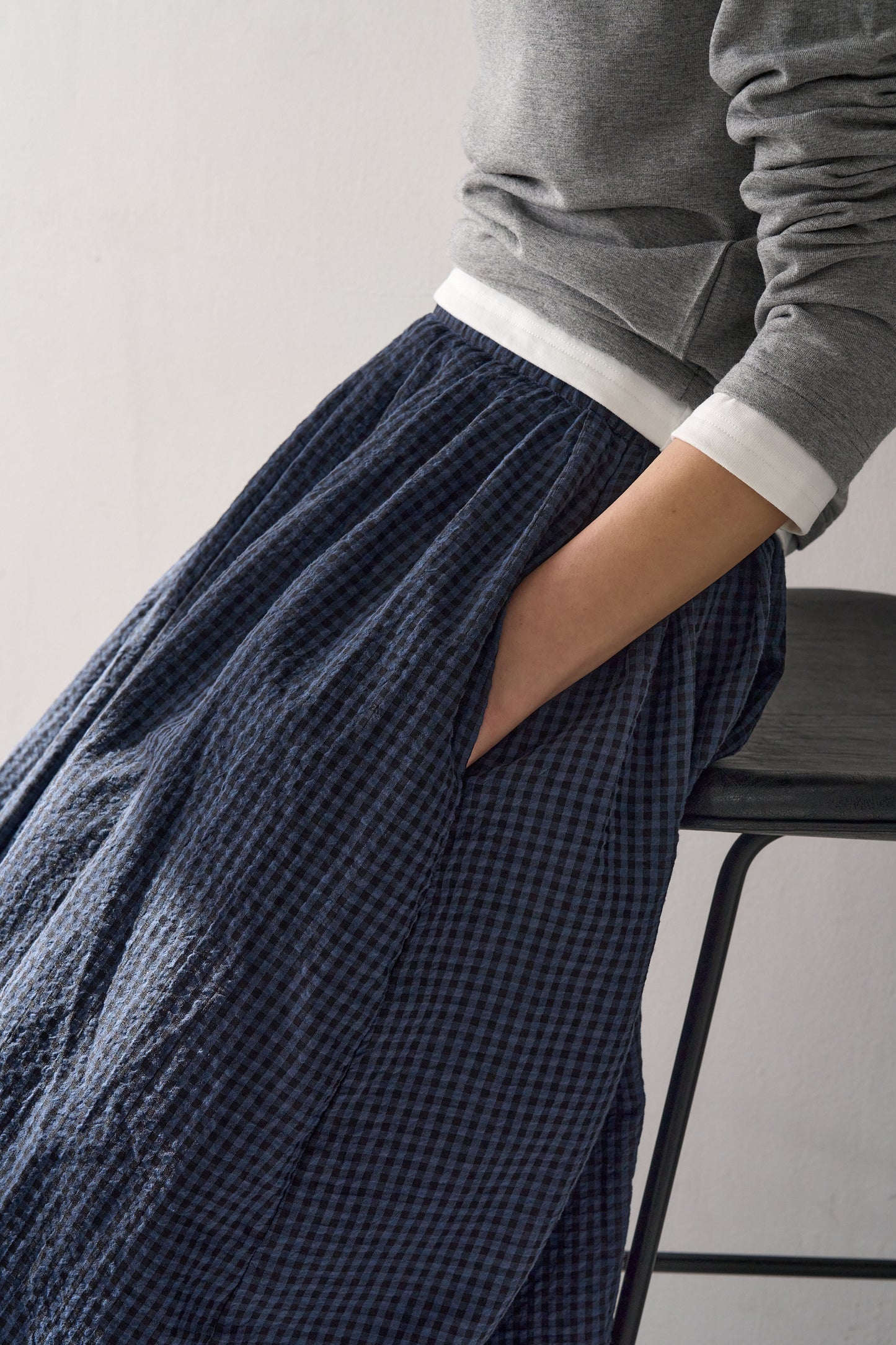 ギンガムチェックスカート【NAVY】