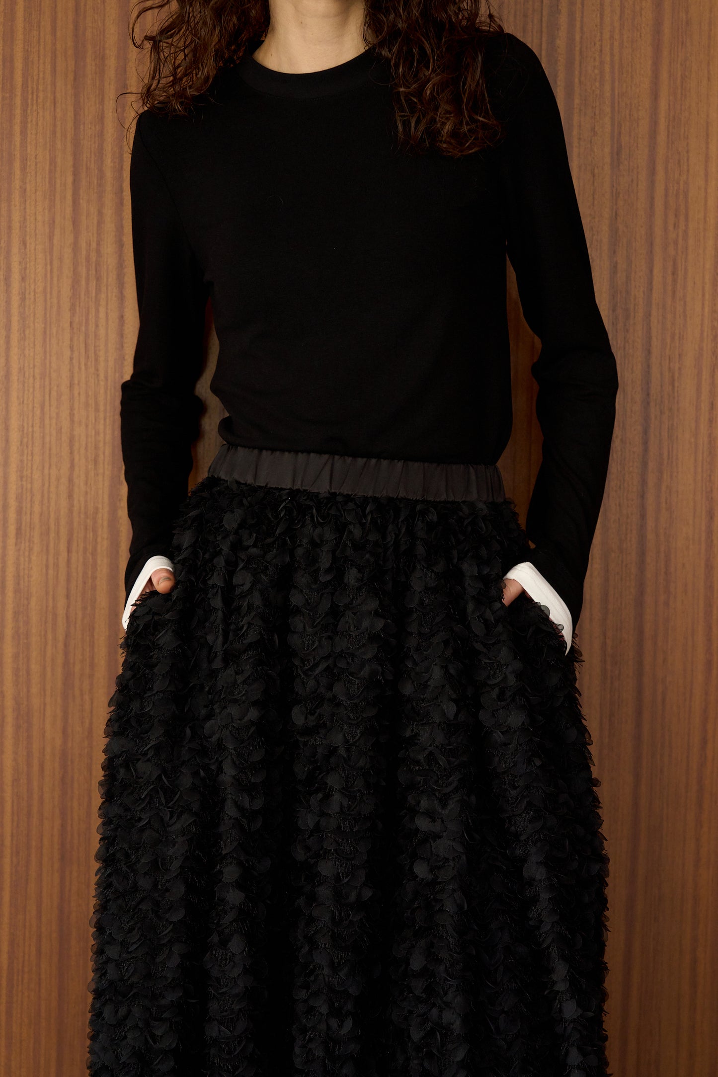 フラワーチュールスカート【BLACK】