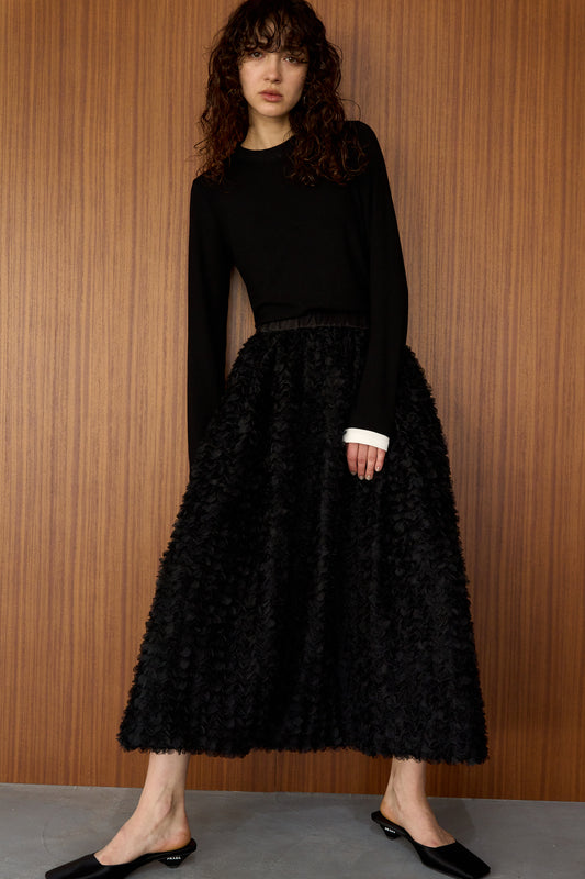 フラワーチュールスカート【BLACK】