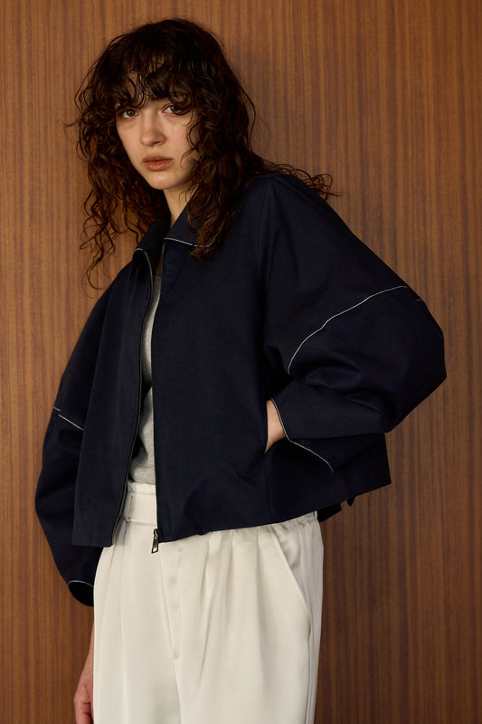 ステッチブルゾン【NAVY】
