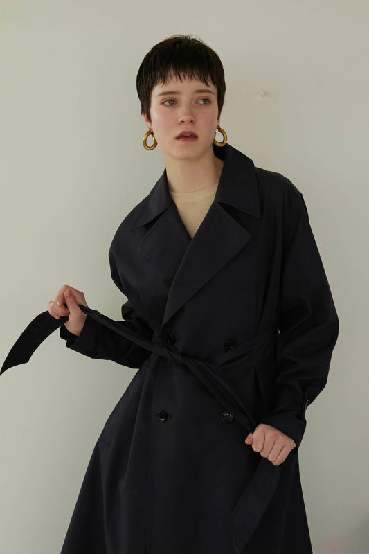 ロングトレンチコート【NAVY】