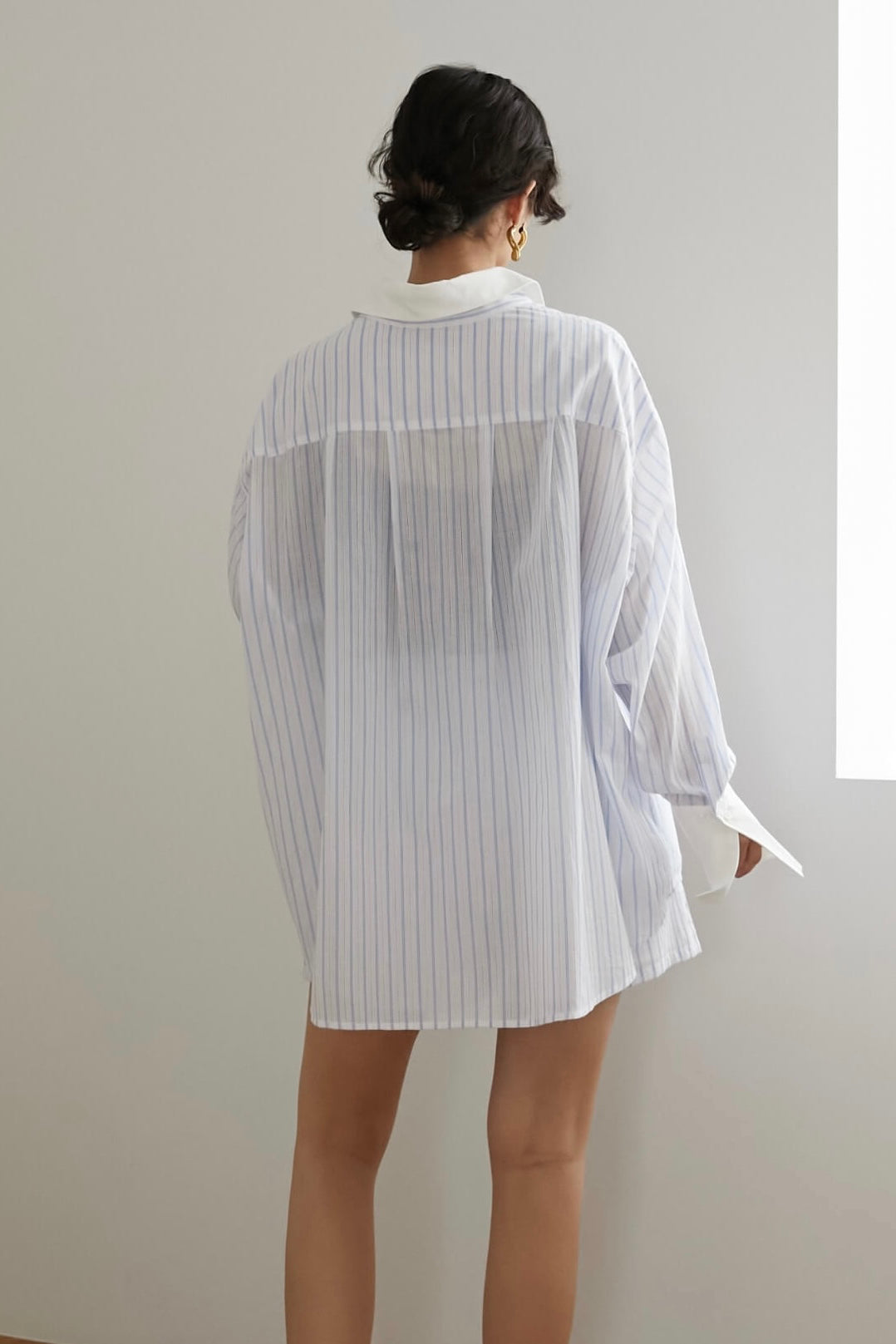 ストライプオーバーシャツ【WHITE】