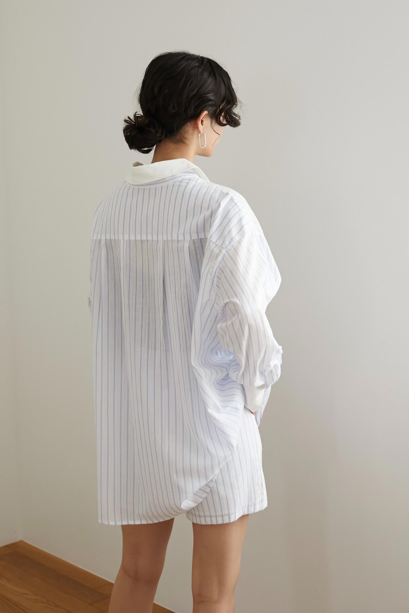 ストライプオーバーシャツ【WHITE】