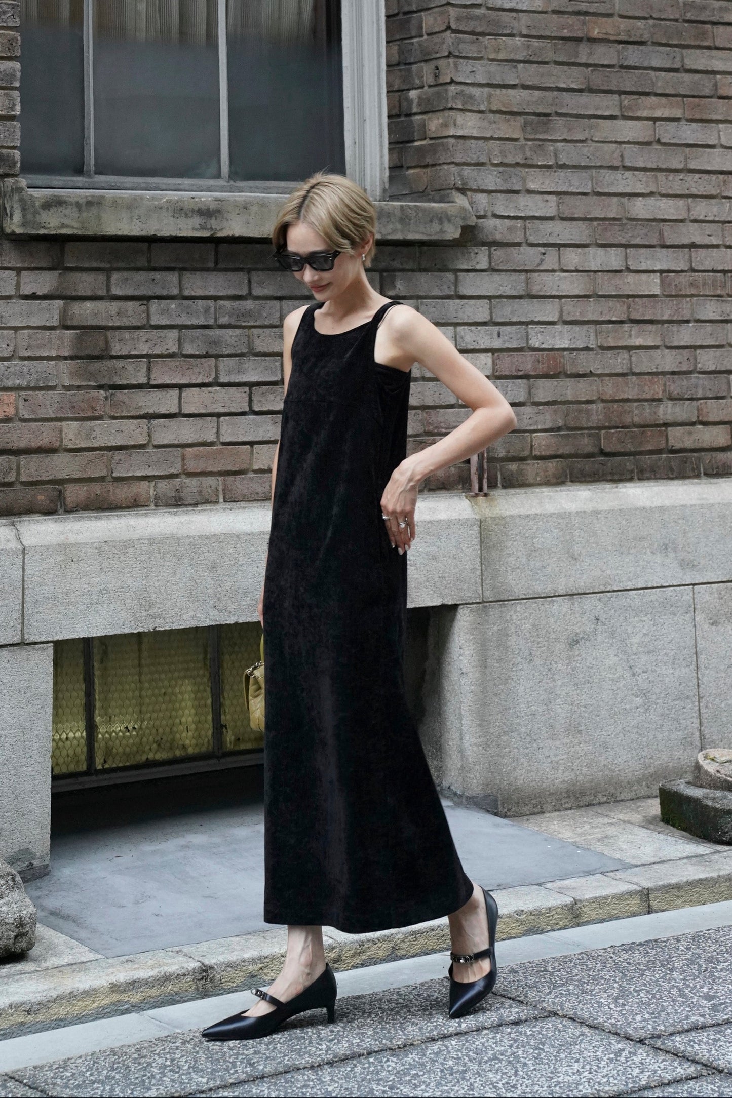 ベロアワンピース【BLACK】