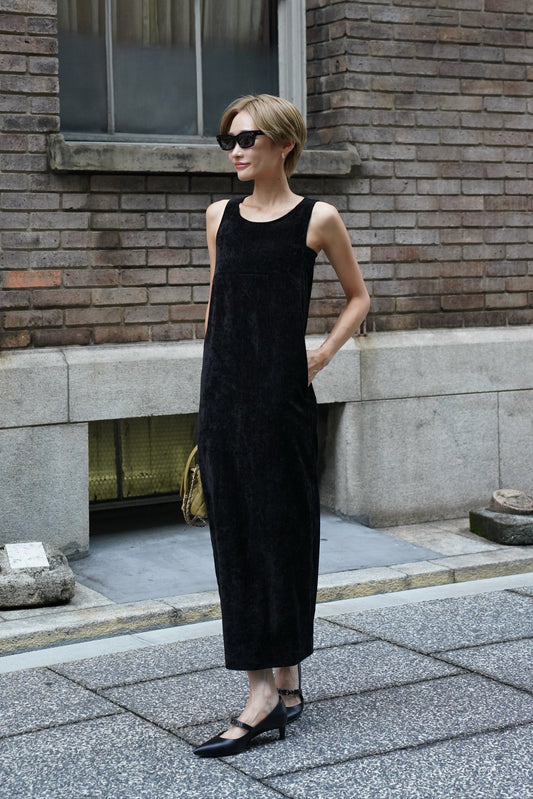 ベロアワンピース【BLACK】