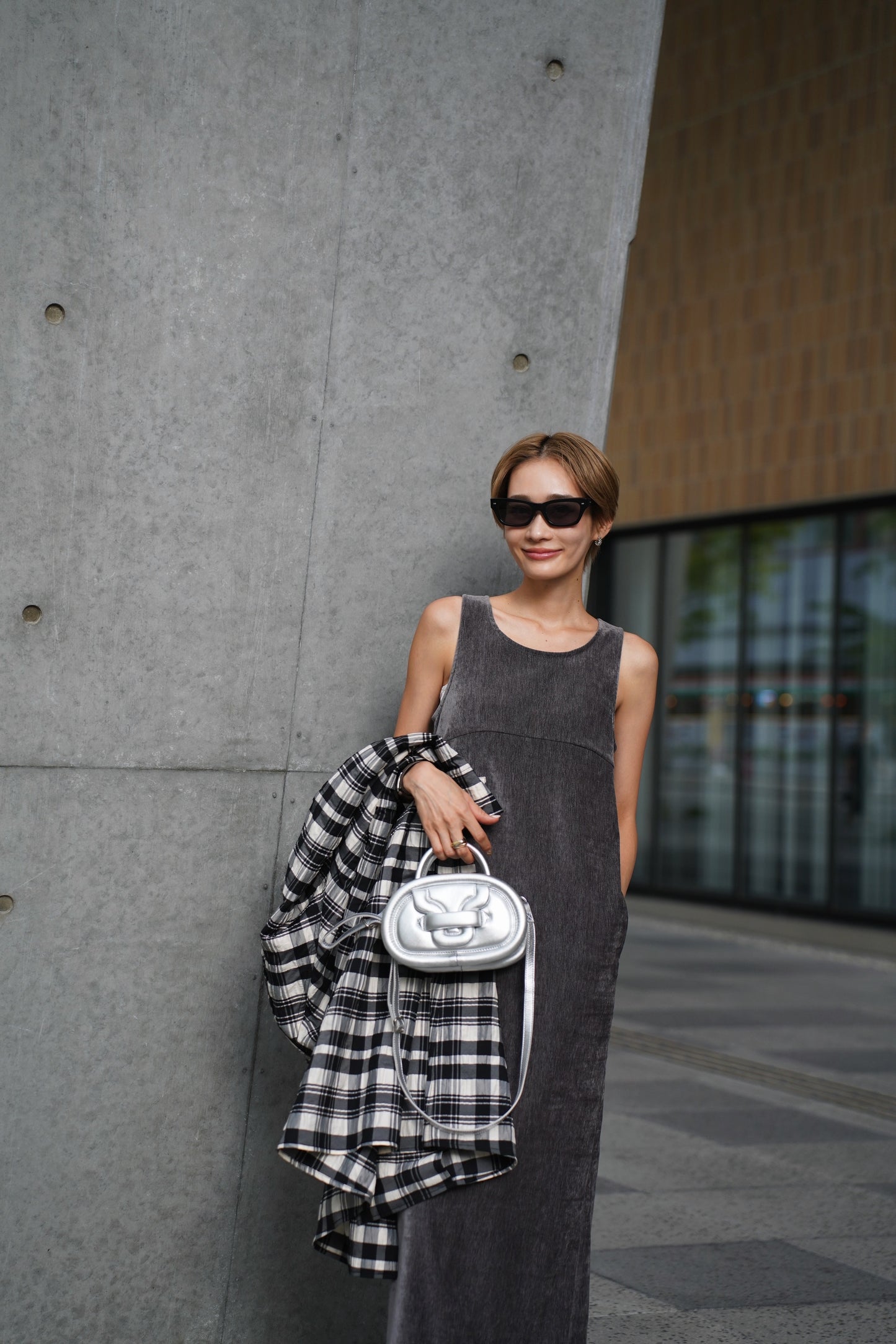 ベロアワンピース【GRAY】