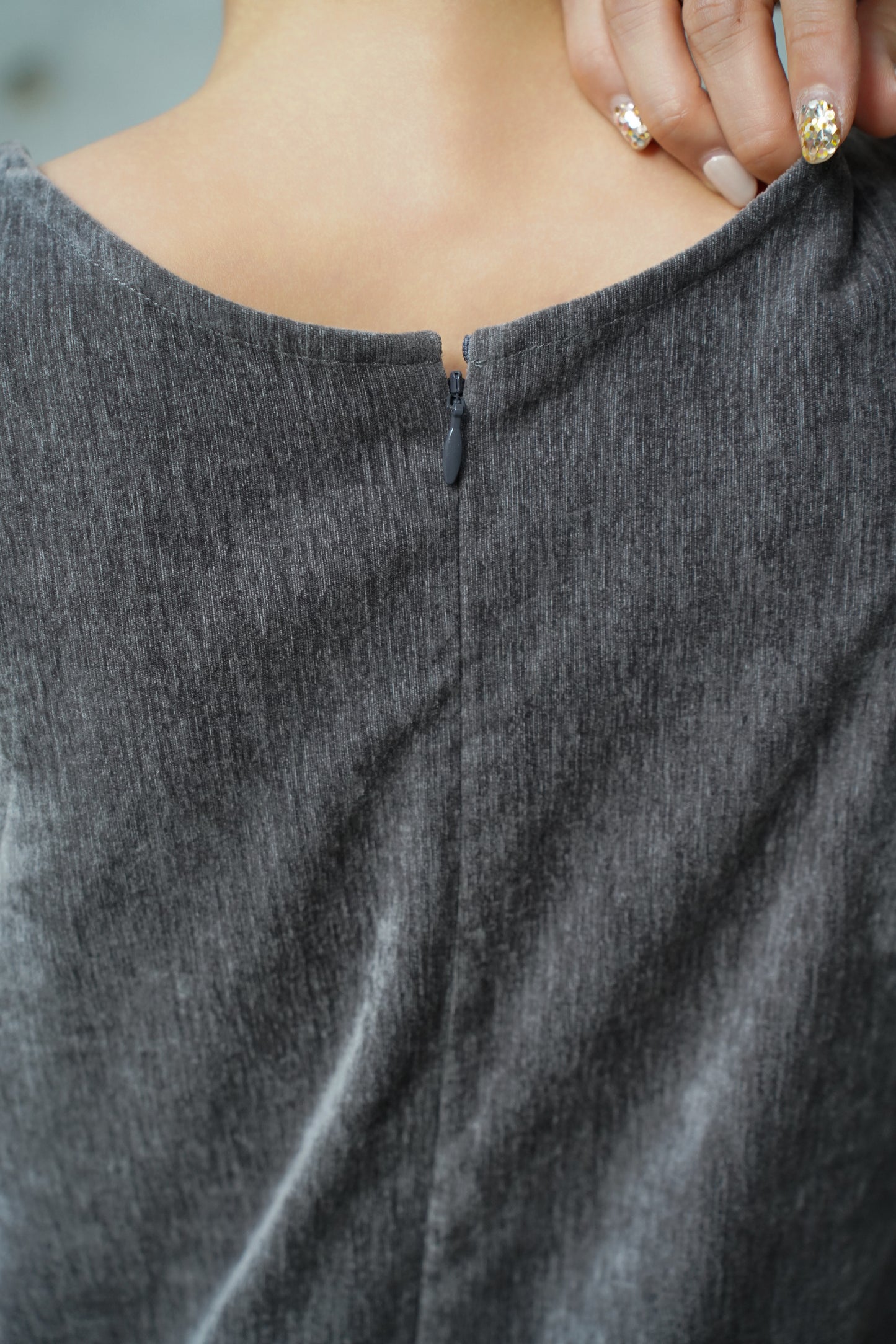 ベロアワンピース【GRAY】