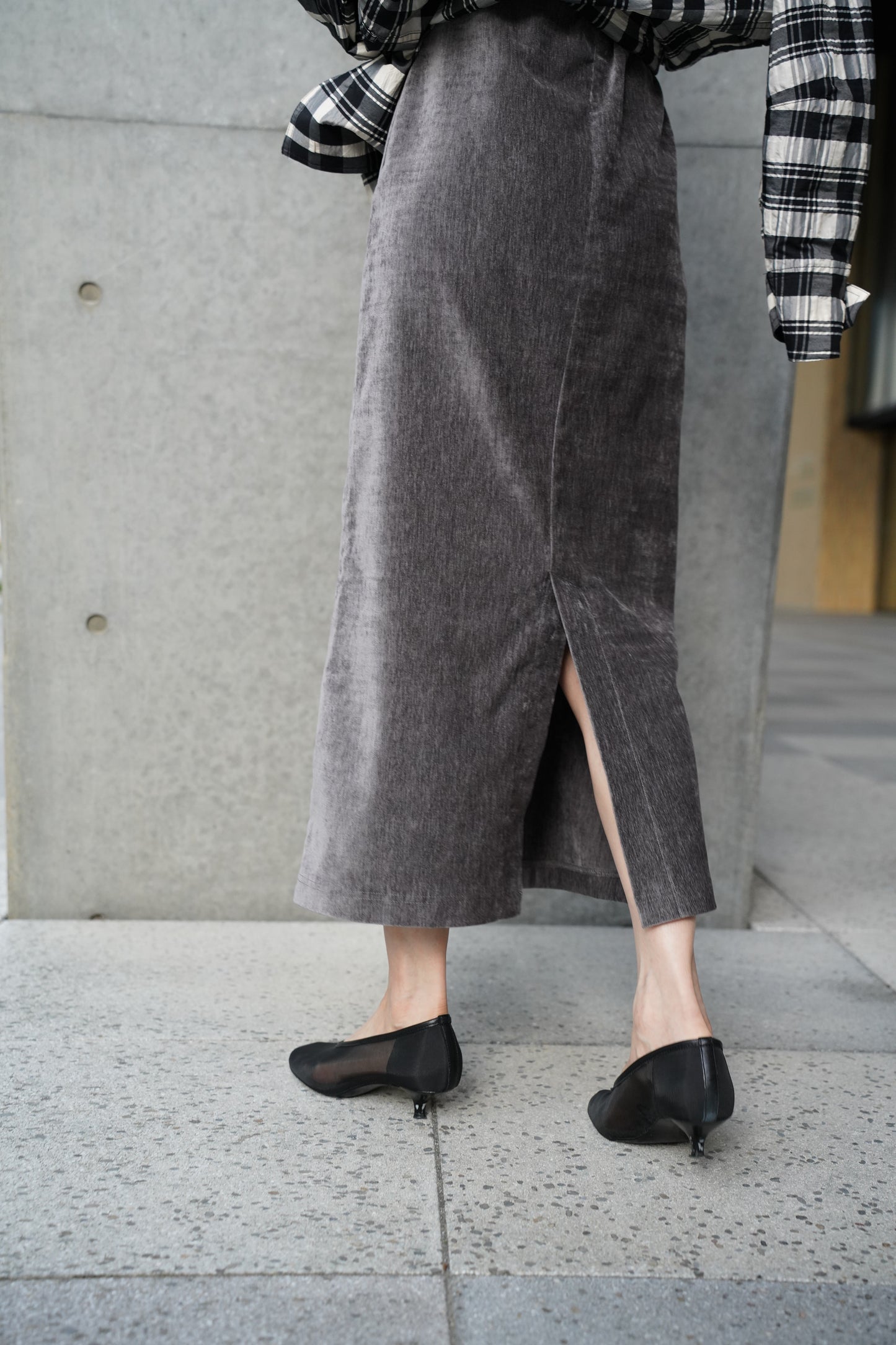 ベロアワンピース【GRAY】