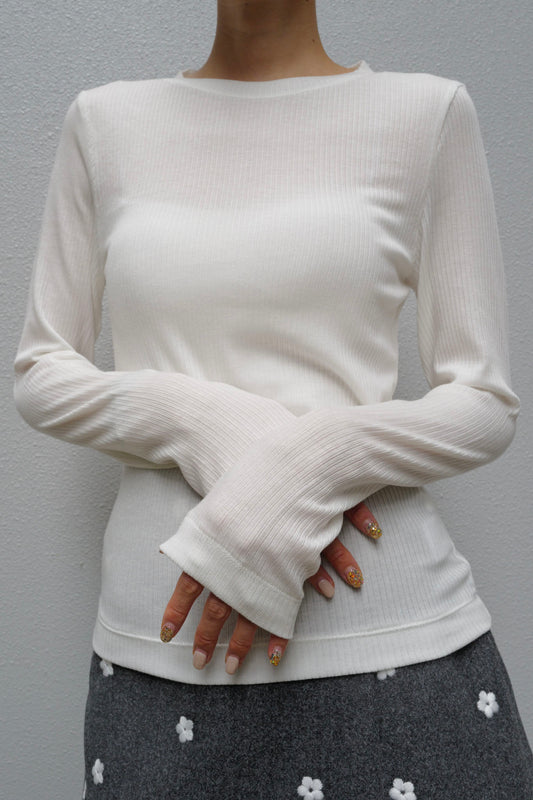 ロングスリーブカットソー【WHITE】