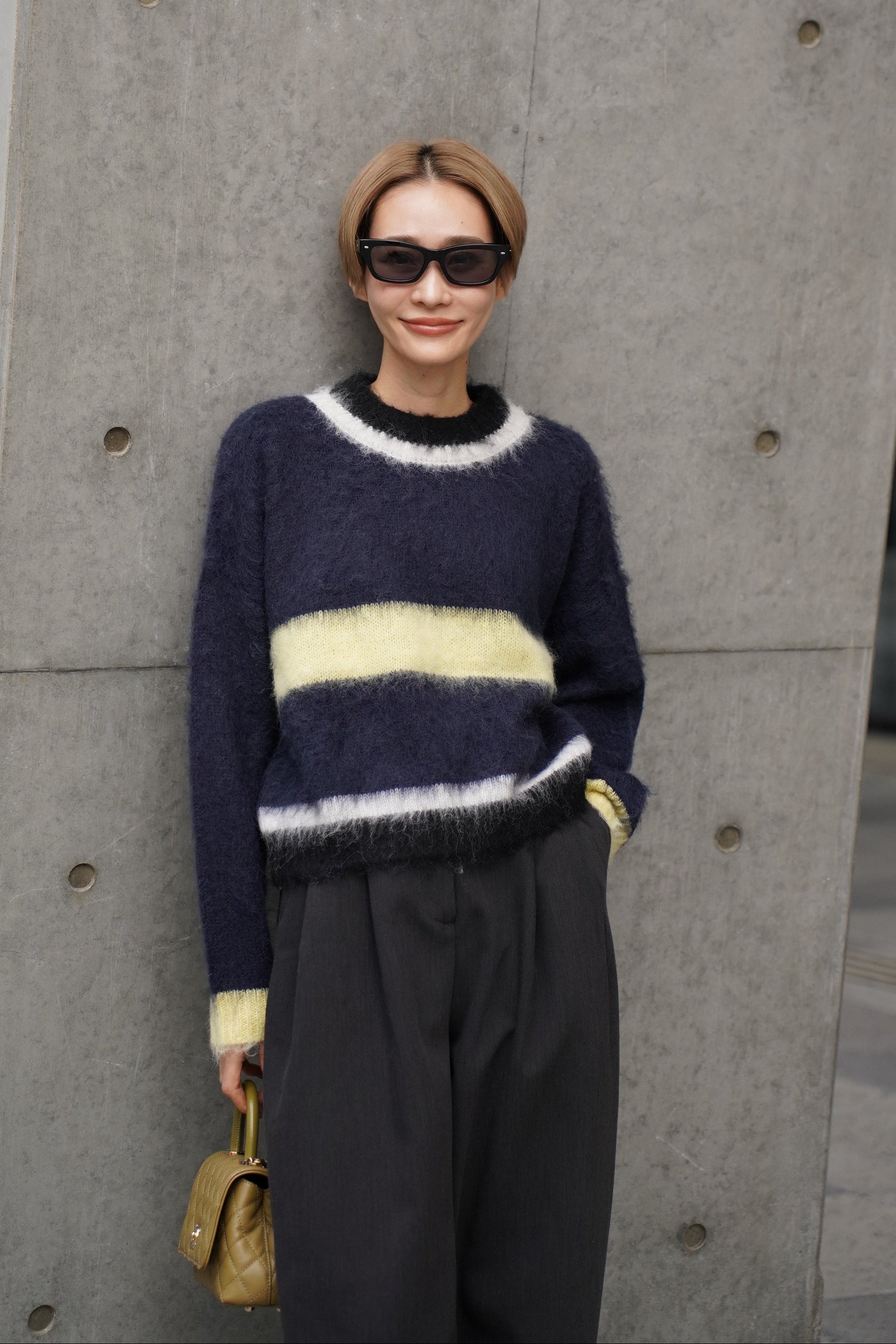 新品ellie オーバーサイズニット モヘアマルチカラーニット【NAVY】 – ELLIE