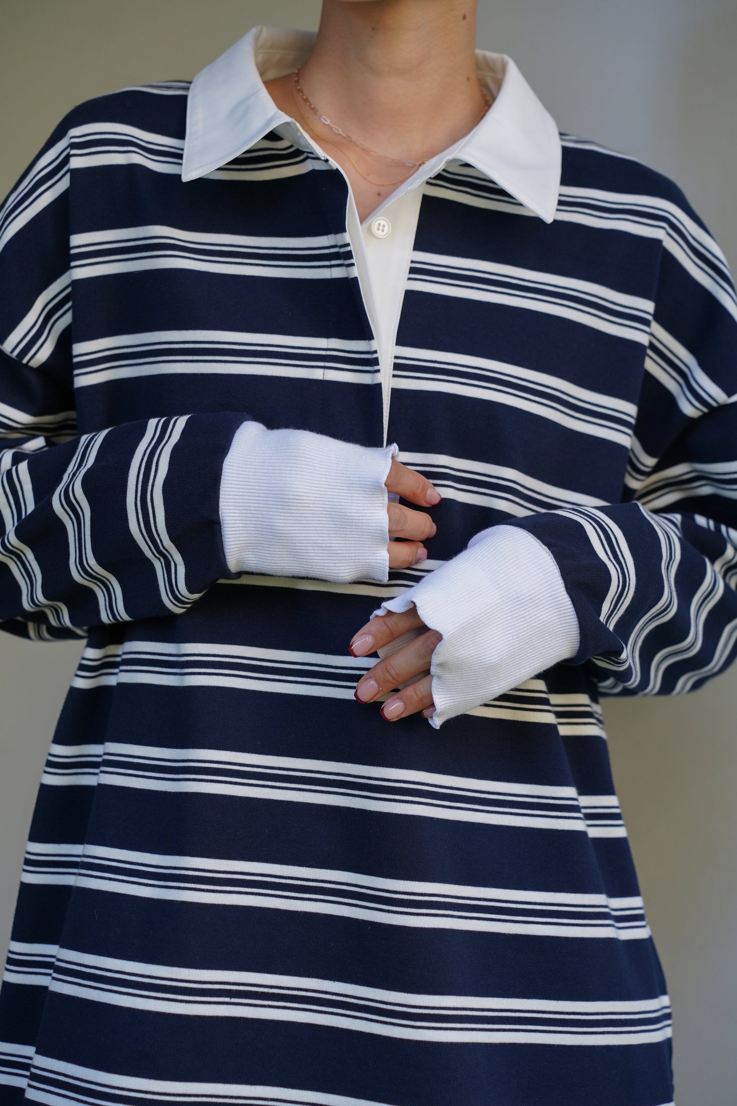 ボーダーポロトップス【NAVY】