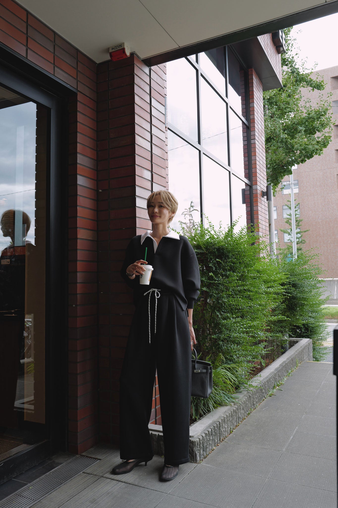 スウェットワイドパンツ【BLACK】