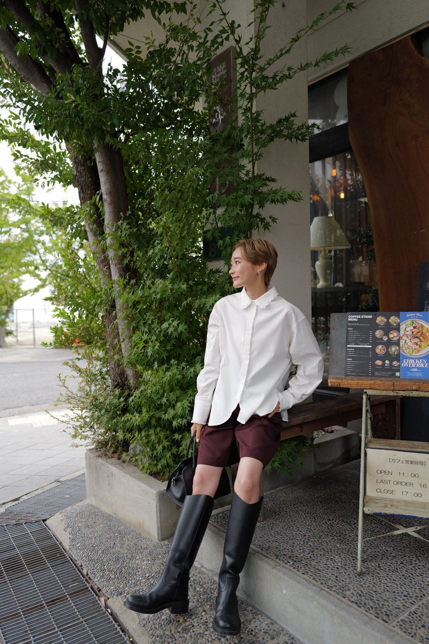 フリルカラーシャツ【WHITE】