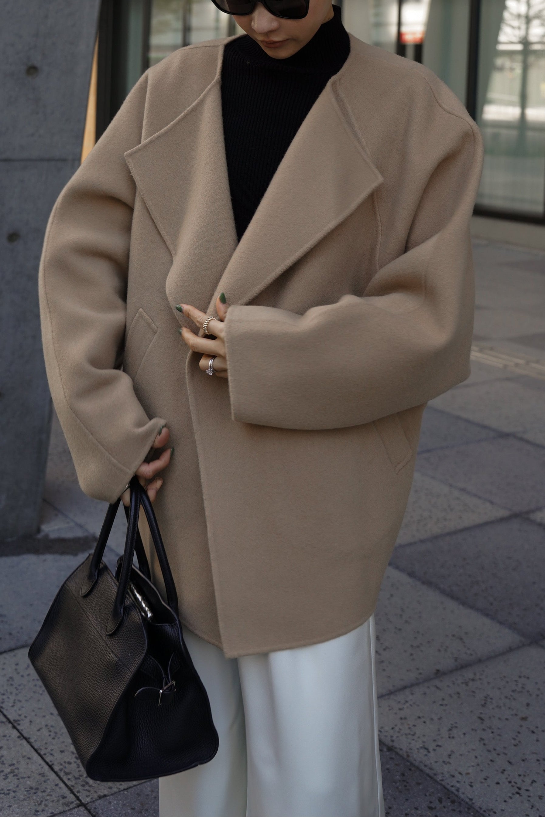 予約販売1月下旬配送】SUPER140ショートリバーコート【BEIGE】 – ELLIE