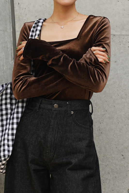 ベロアトップス【BROWN】