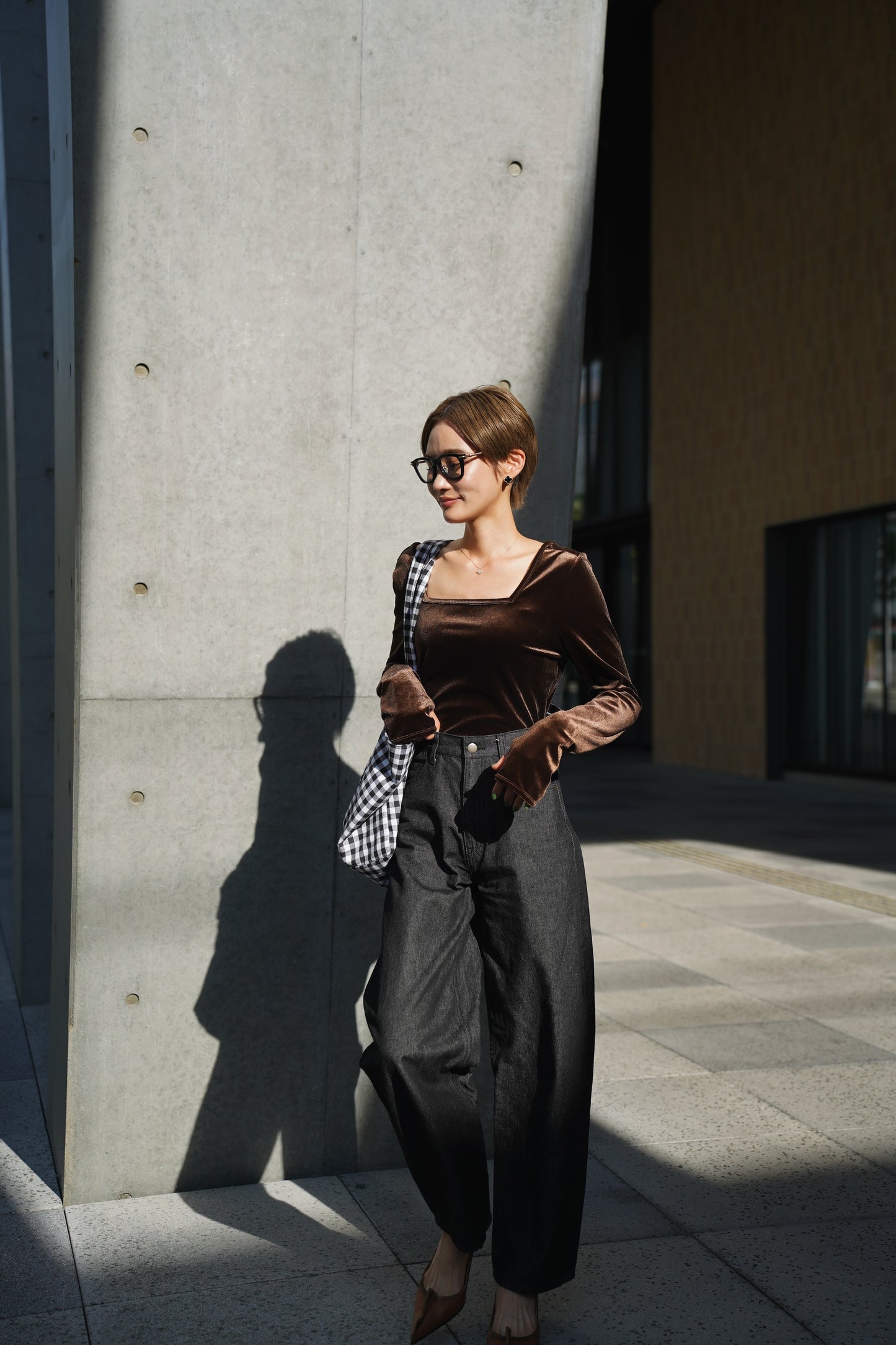 ベロアトップス【BROWN】