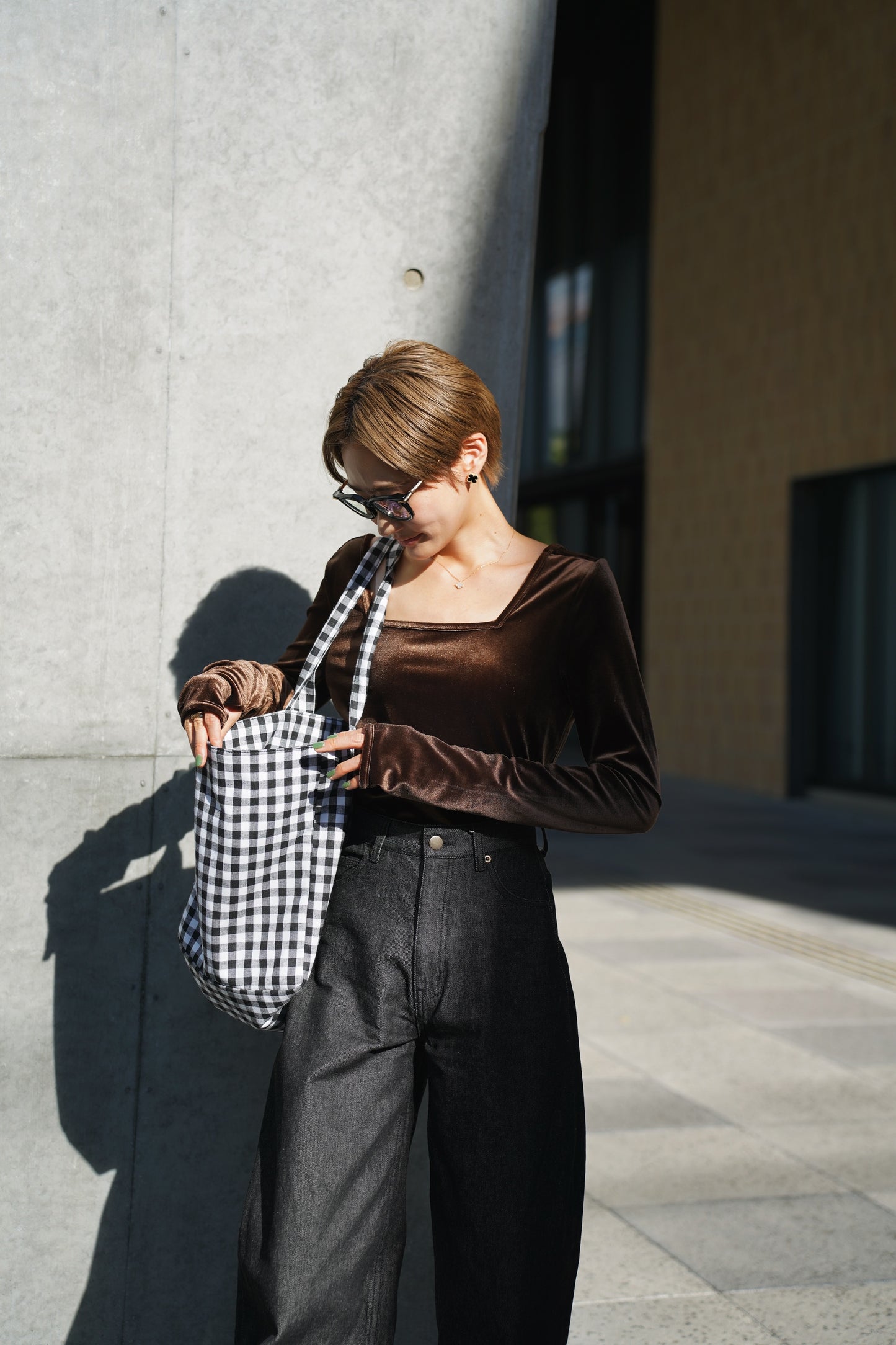 ベロアトップス【BROWN】