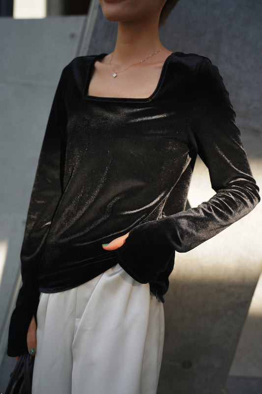 ベロアトップス【BLACK】