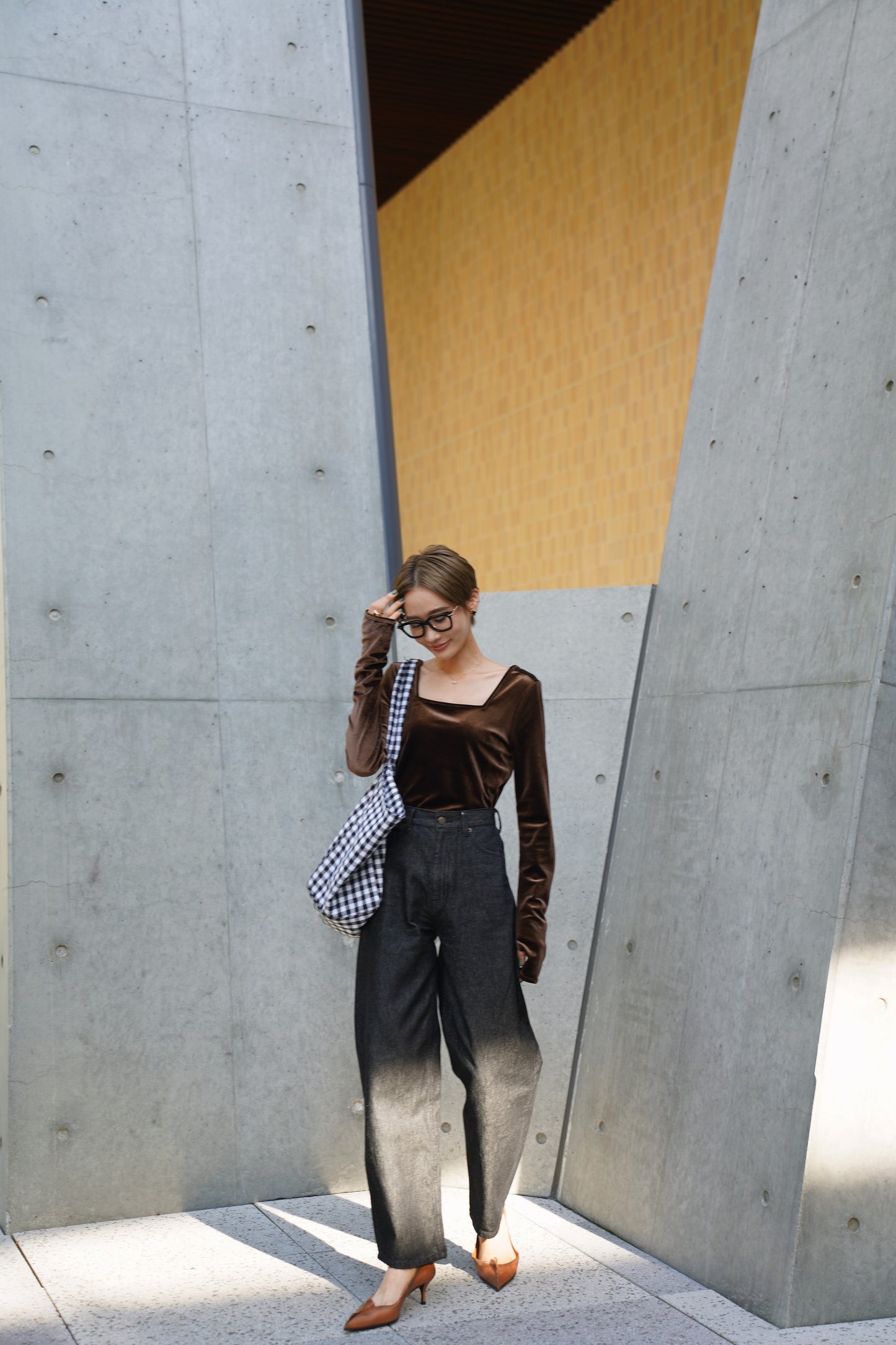 ベロアトップス【BROWN】