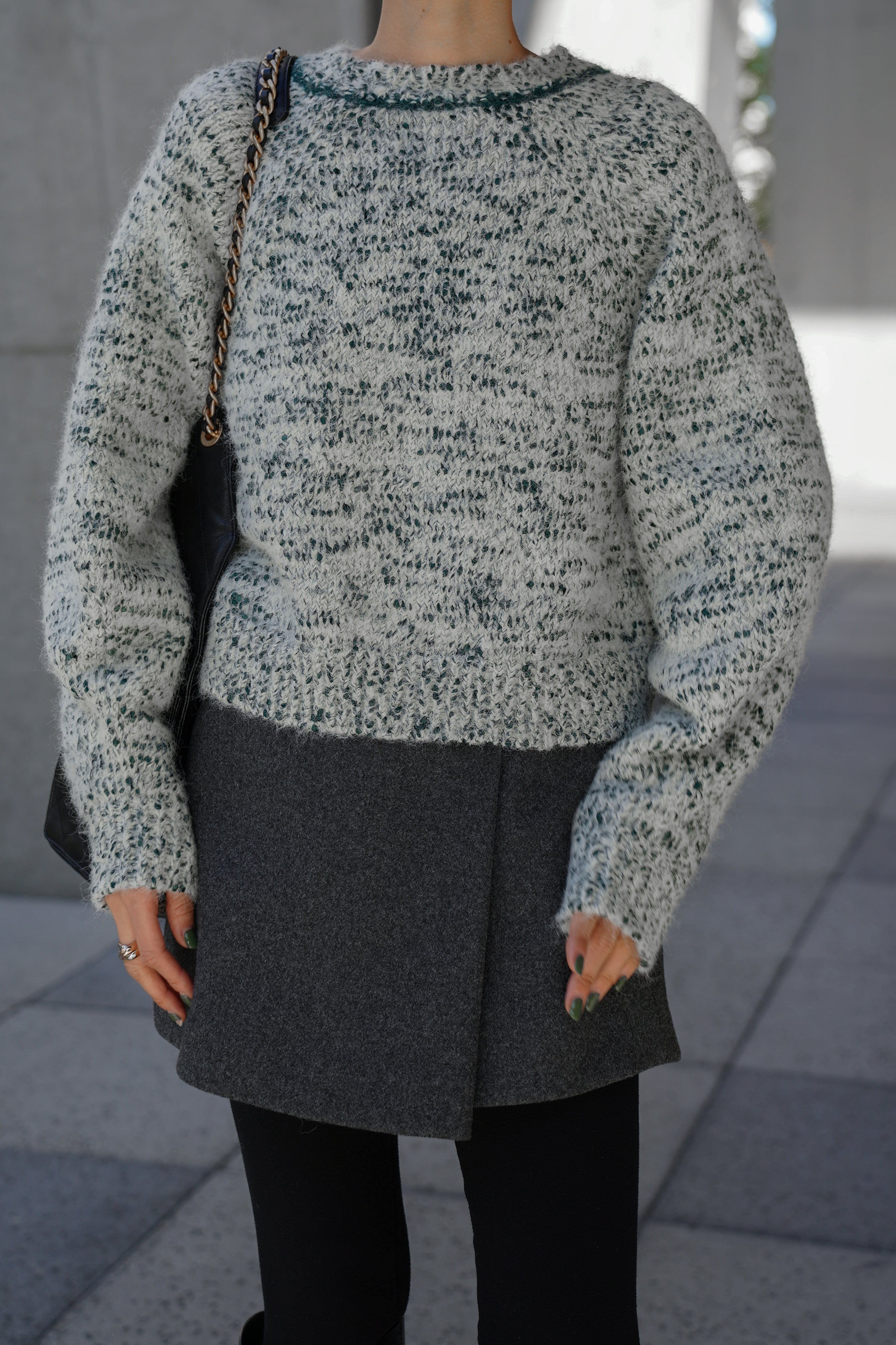 ELLIEリボンミックスニット　美品　ホワイト　Fサイズ ミックスリボンニット【GREEN】 – ELLIE