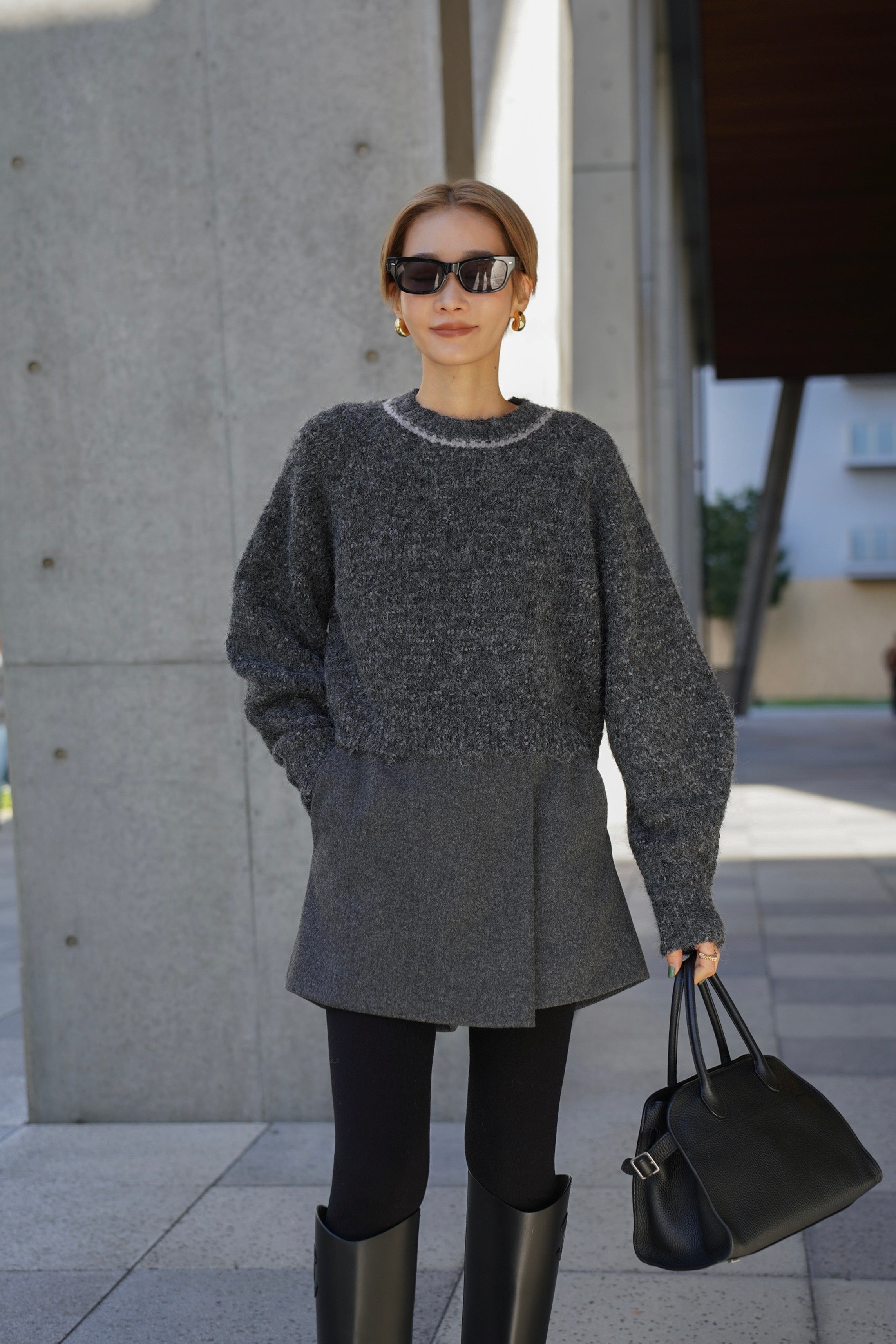 ミックスリボンニット【GRAY】 – ELLIE