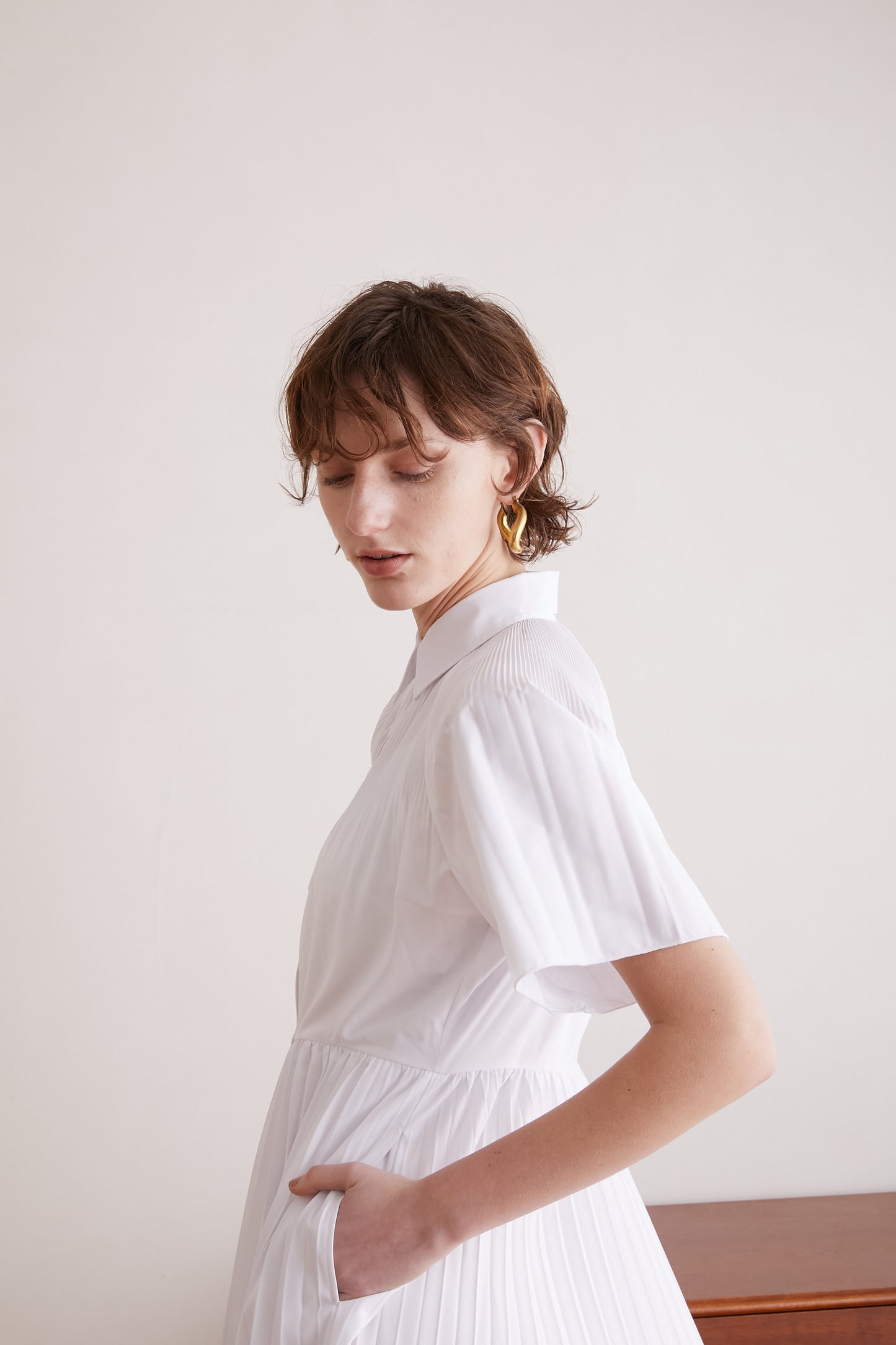 プリーツワンピース【WHITE】