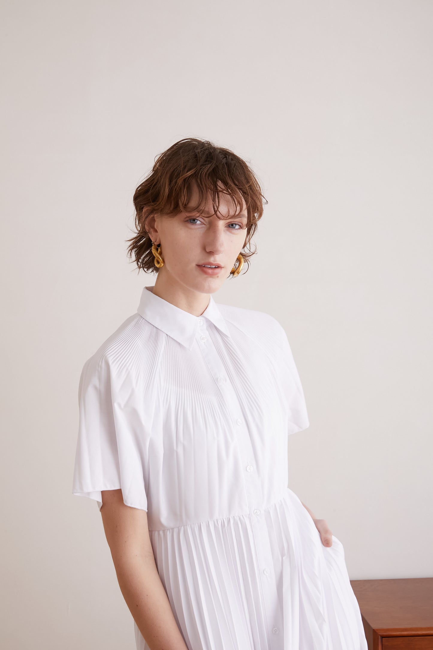 プリーツワンピース【WHITE】