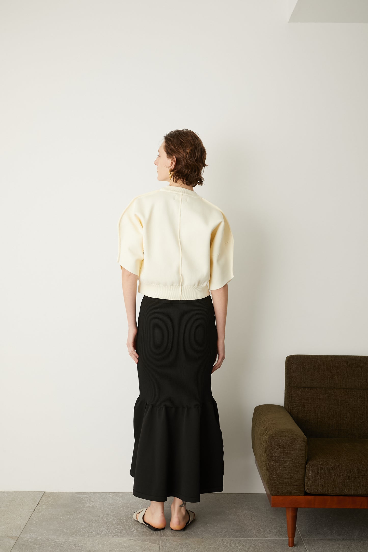 ボリュームスリーブショートニット【WHITE】