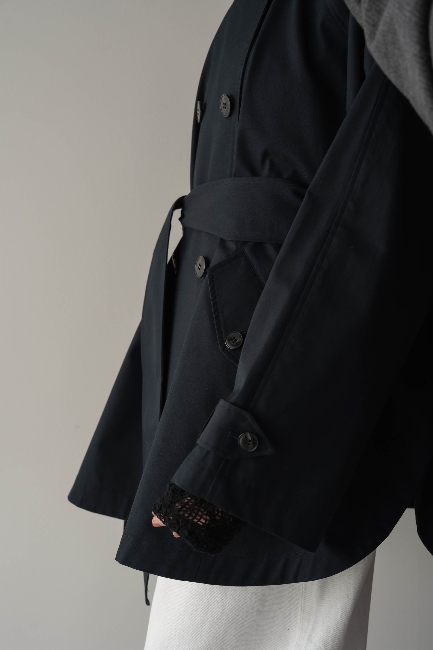 ケープトレンチコート【NAVY】