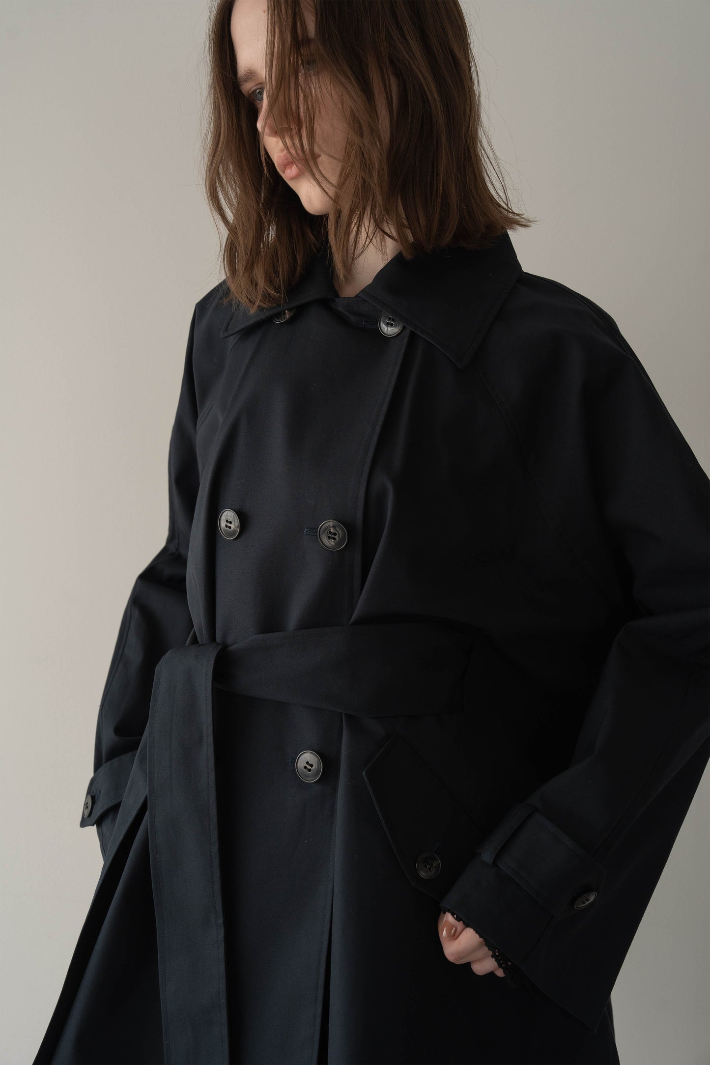ケープトレンチコート【NAVY】