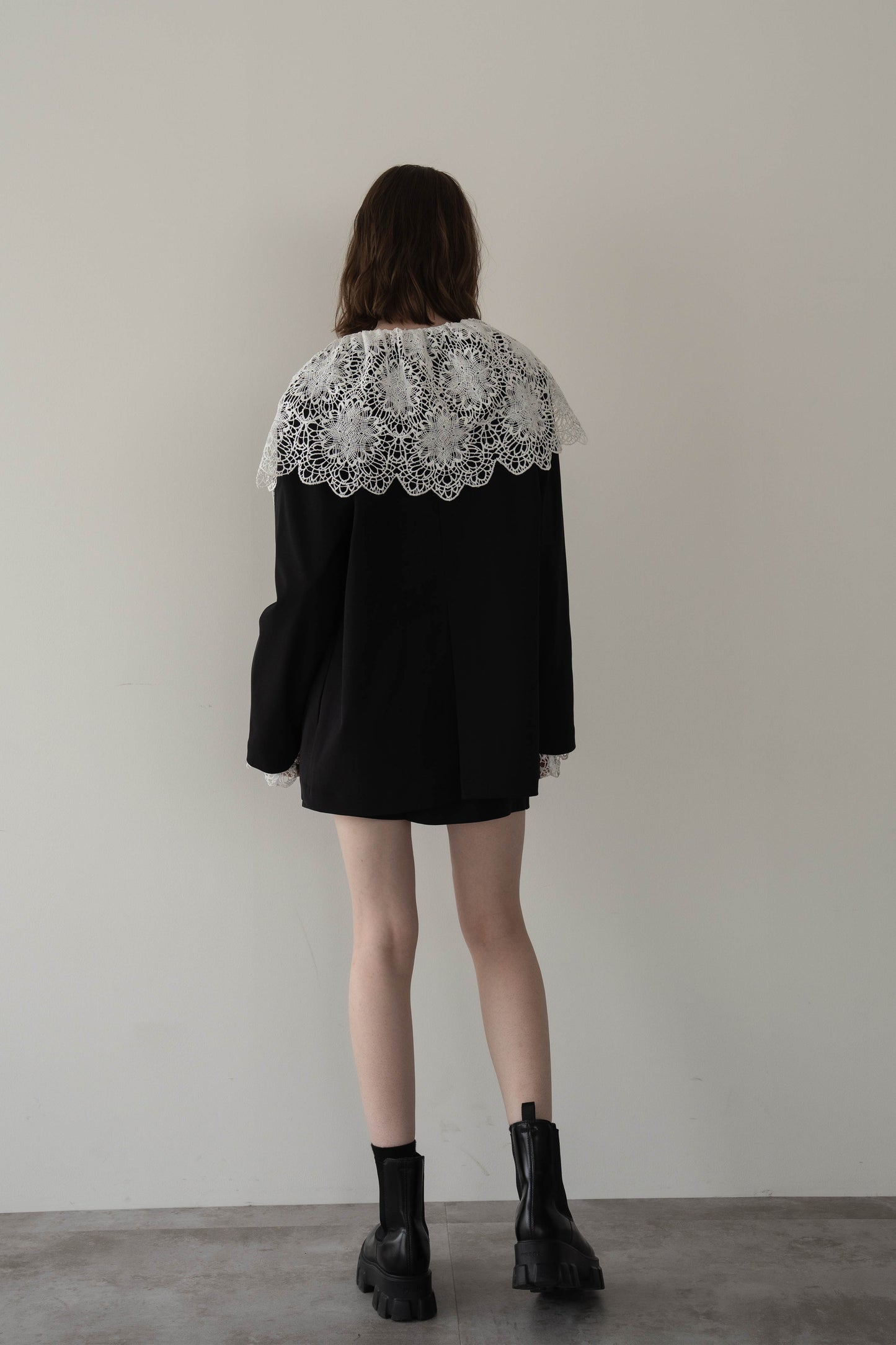 ビックカラーレースシャツ【WHITE】