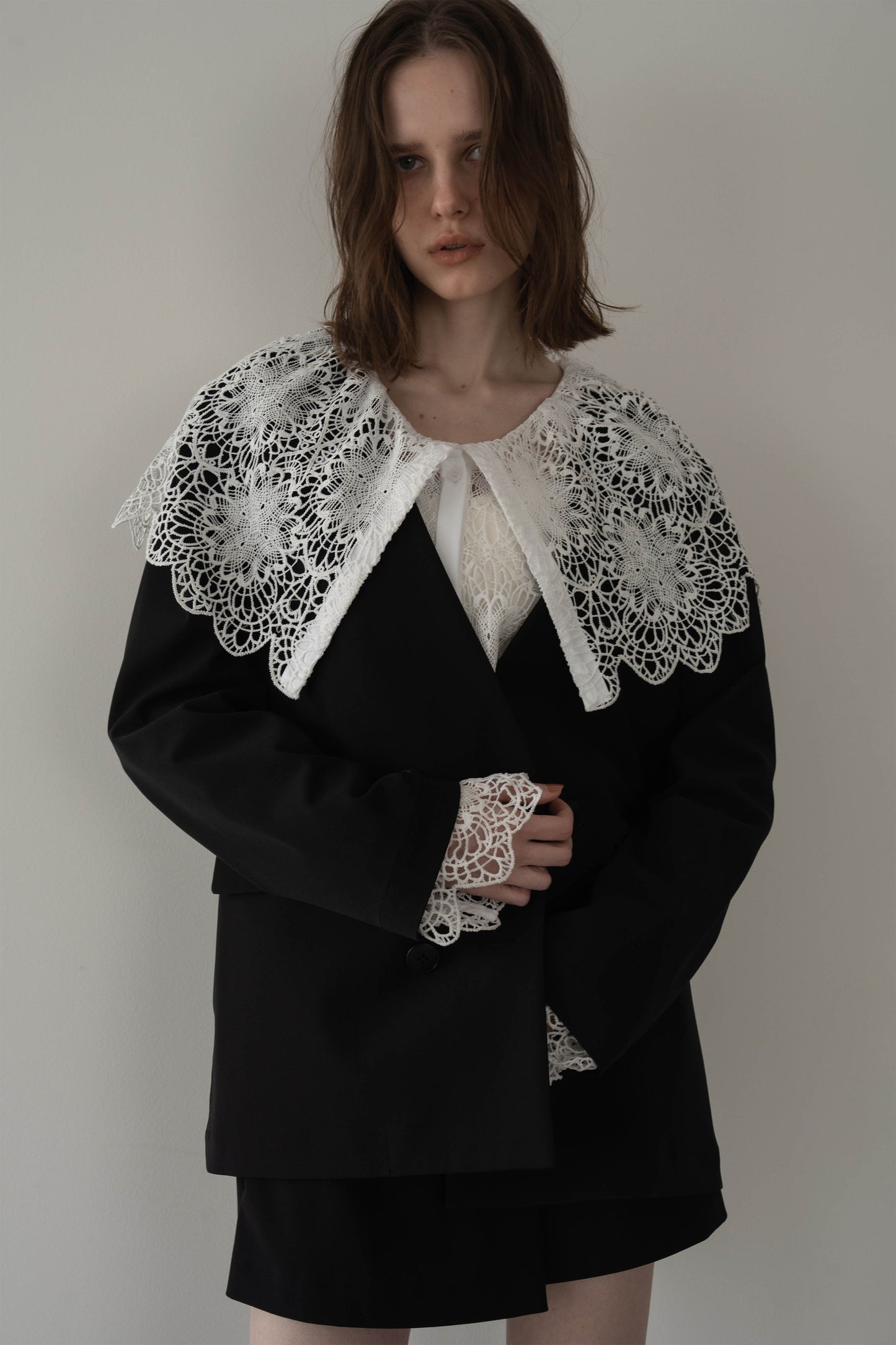 ビックカラーレースシャツ【WHITE】