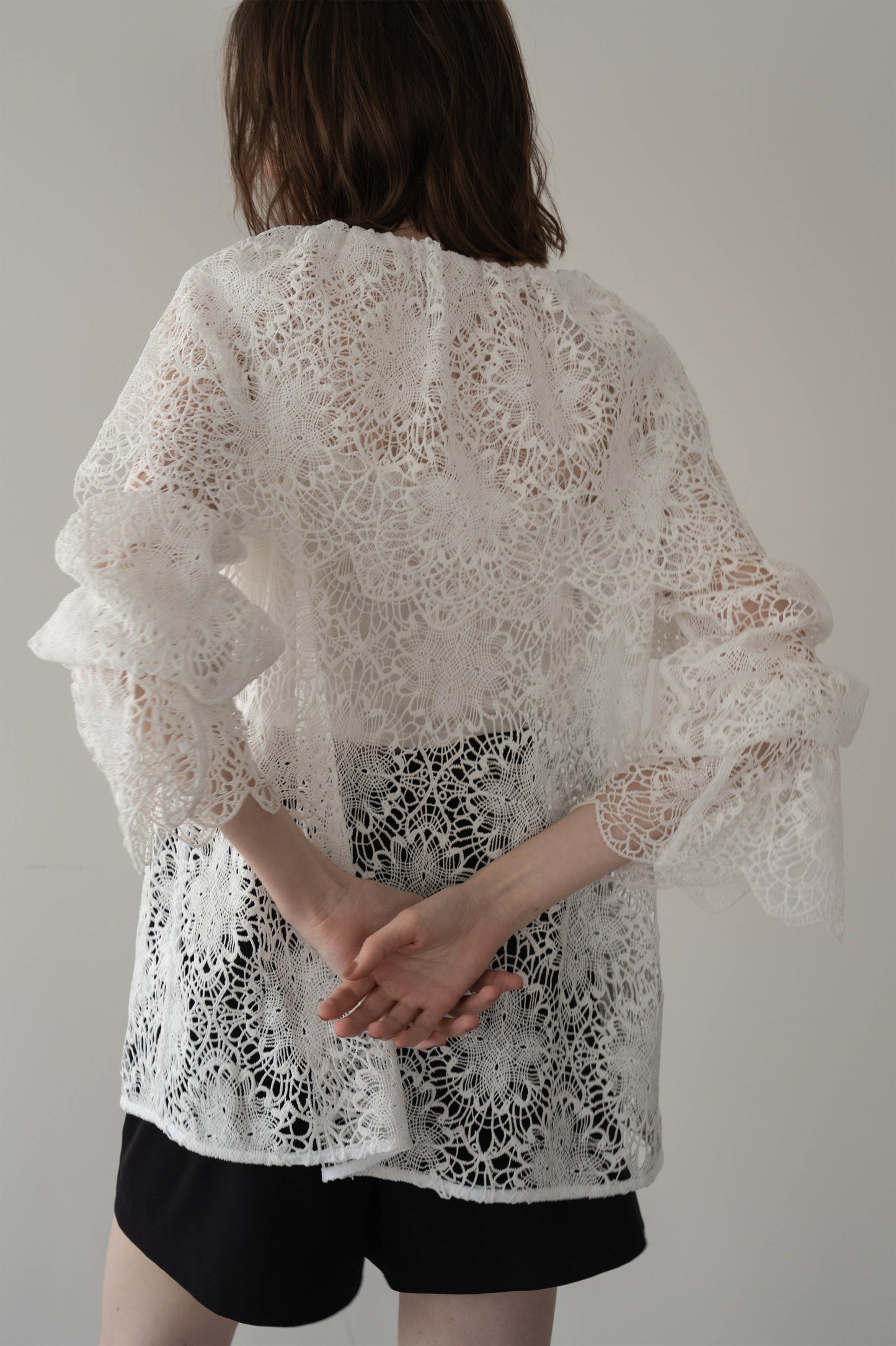 ビックカラーレースシャツ【WHITE】