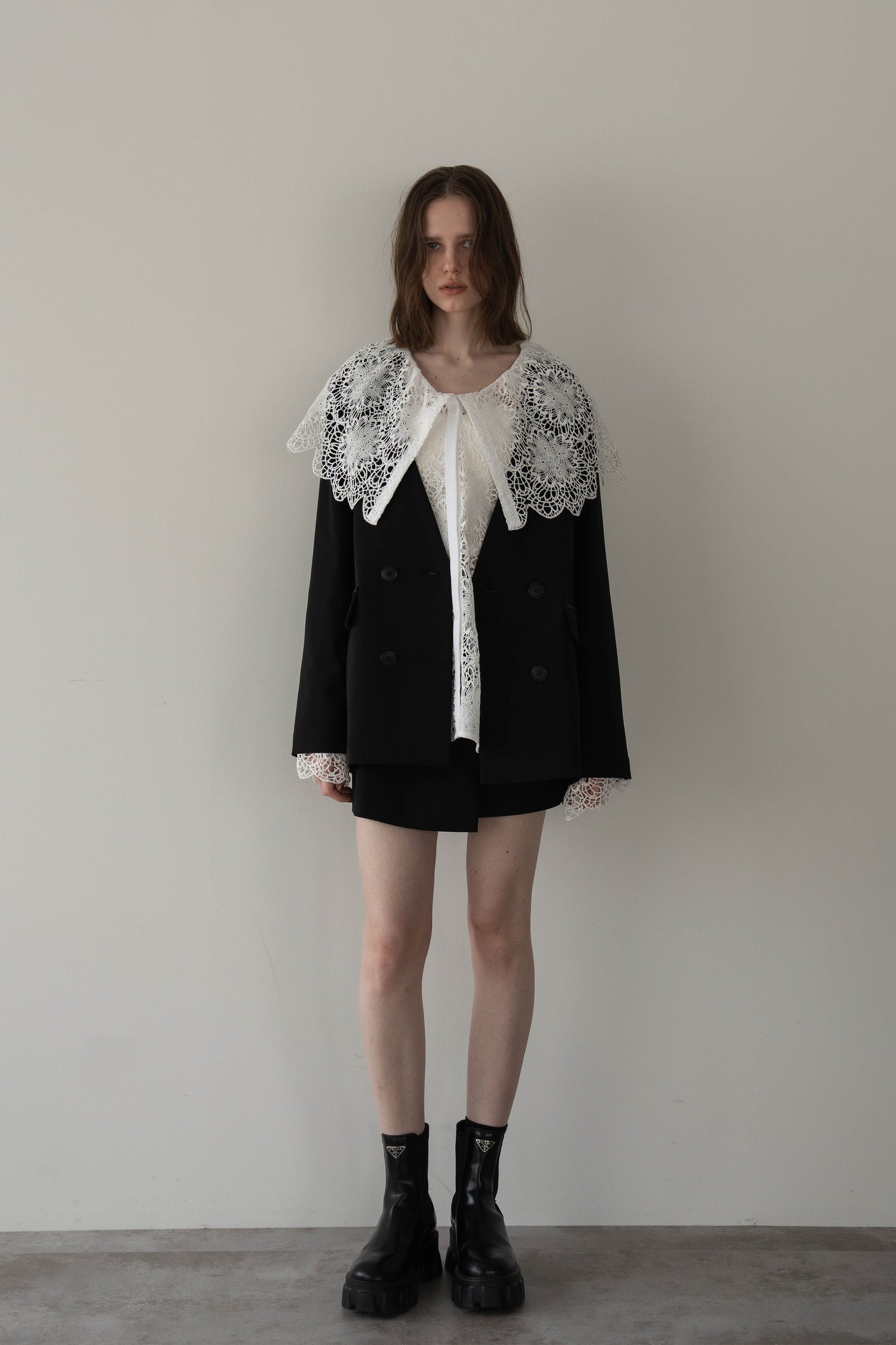 ビックカラーレースシャツ【WHITE】