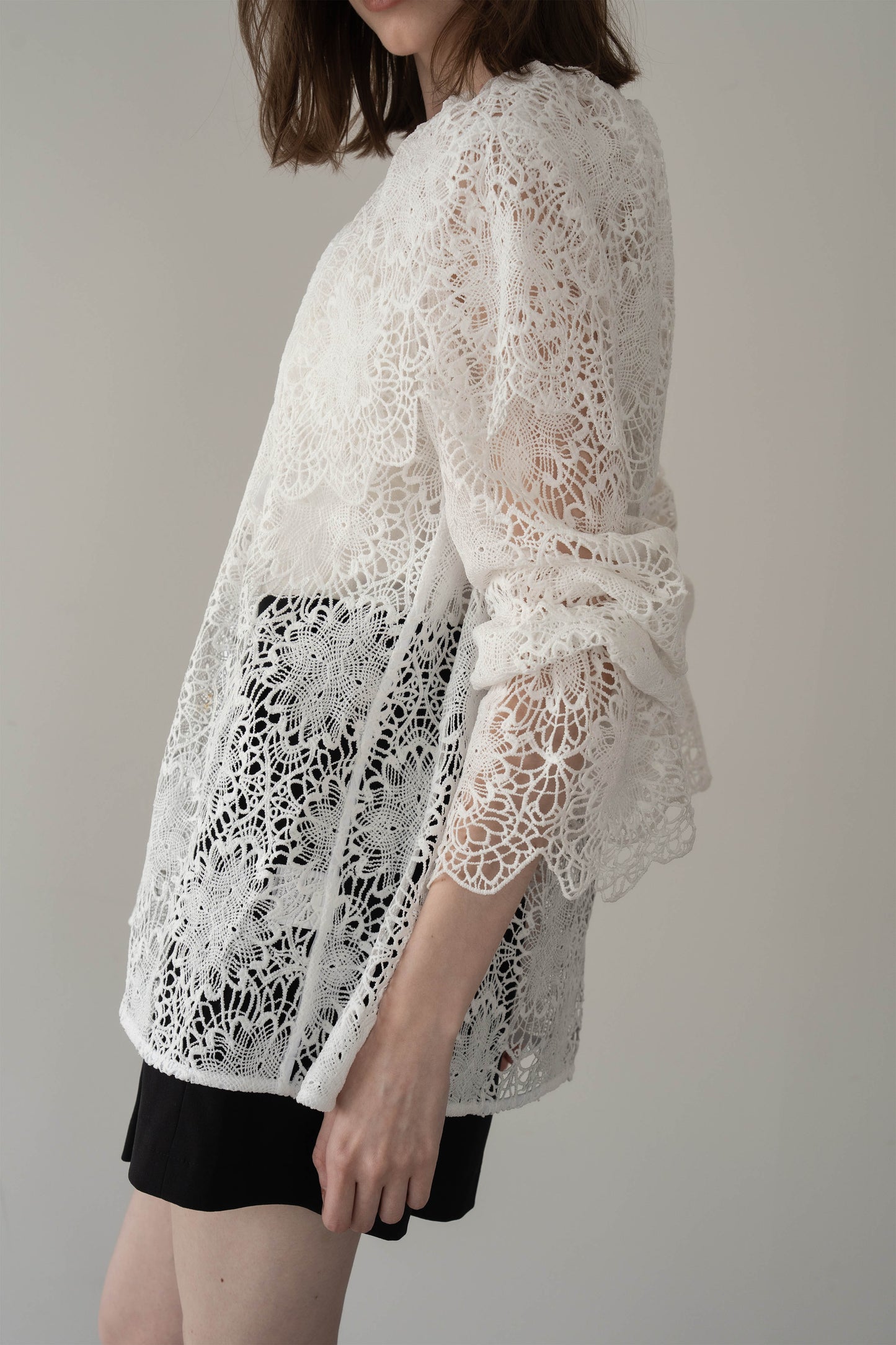 ビックカラーレースシャツ【WHITE】