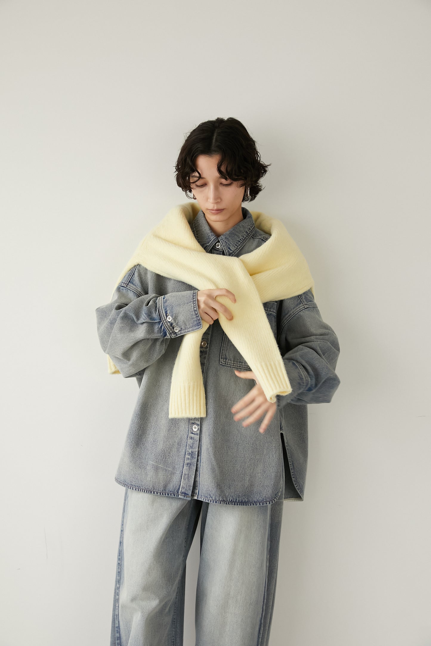 オーバークルーネックニット【YELLOW】