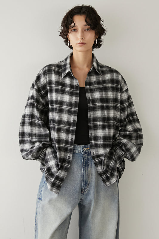 チェックオーバーシャツ【BLACK】